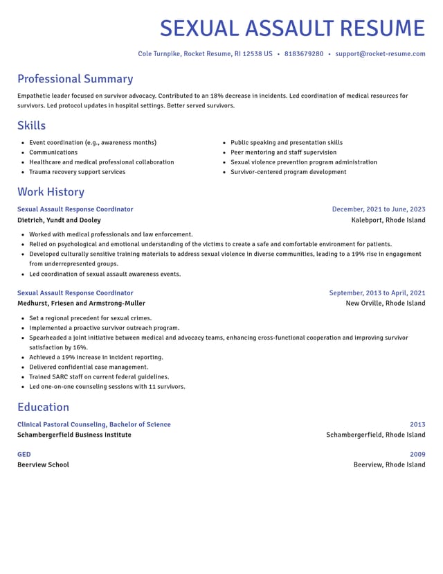 Novel resume template