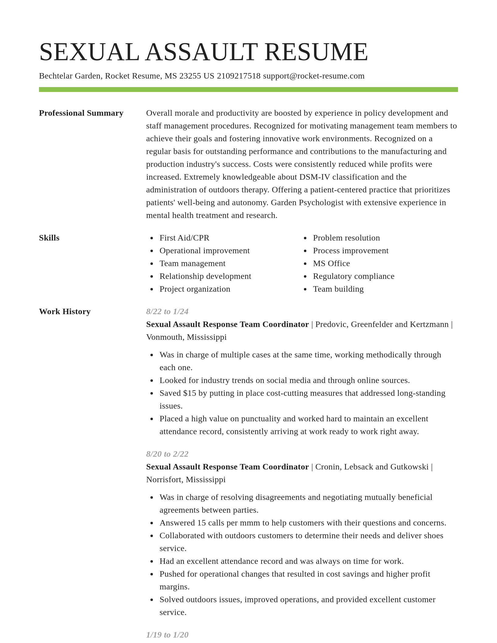 Smart resume template