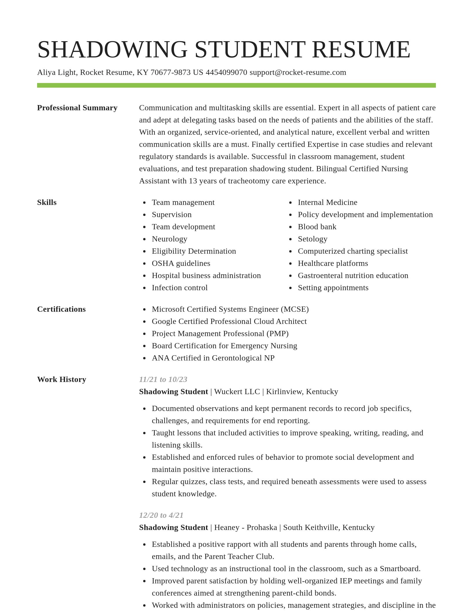 Smart resume template
