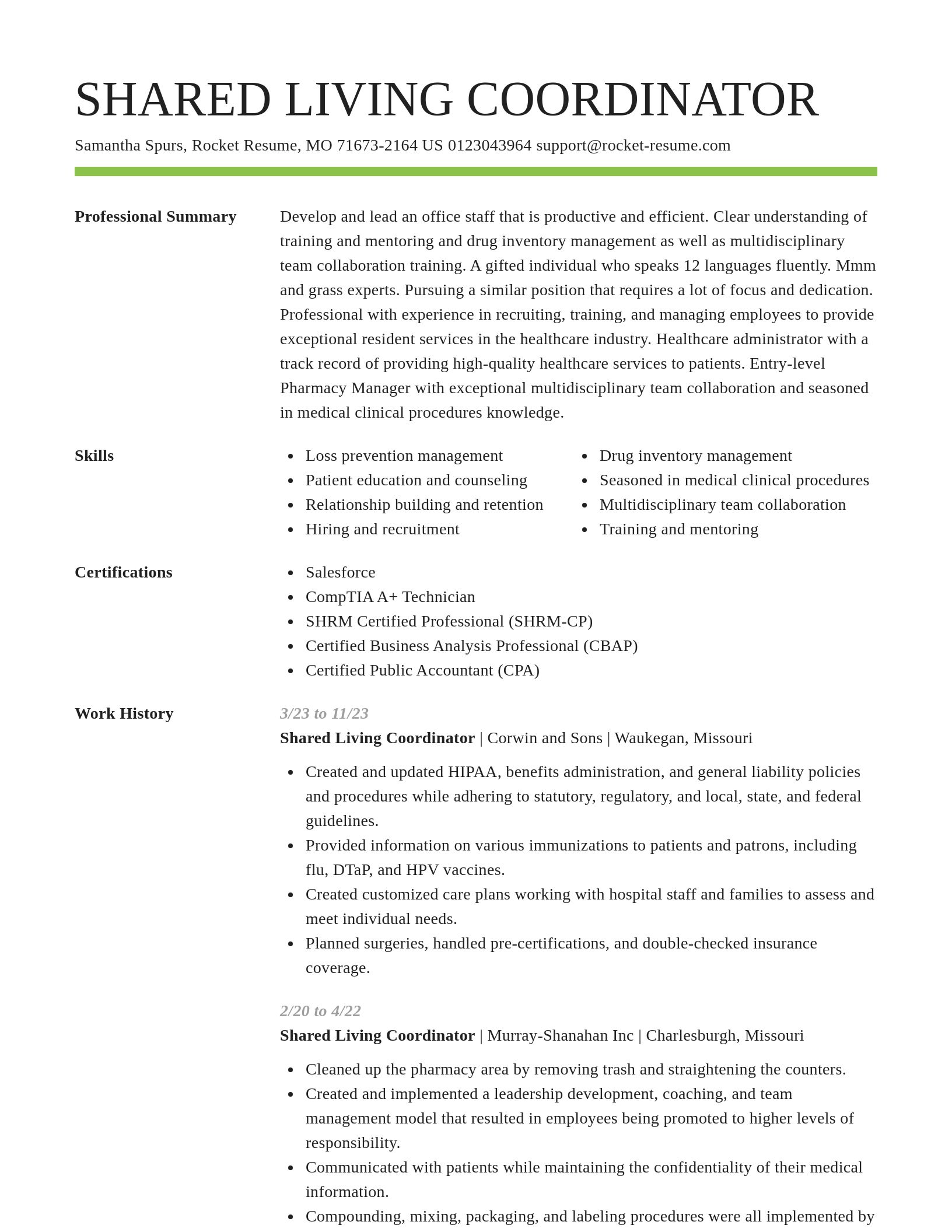 Smart resume template
