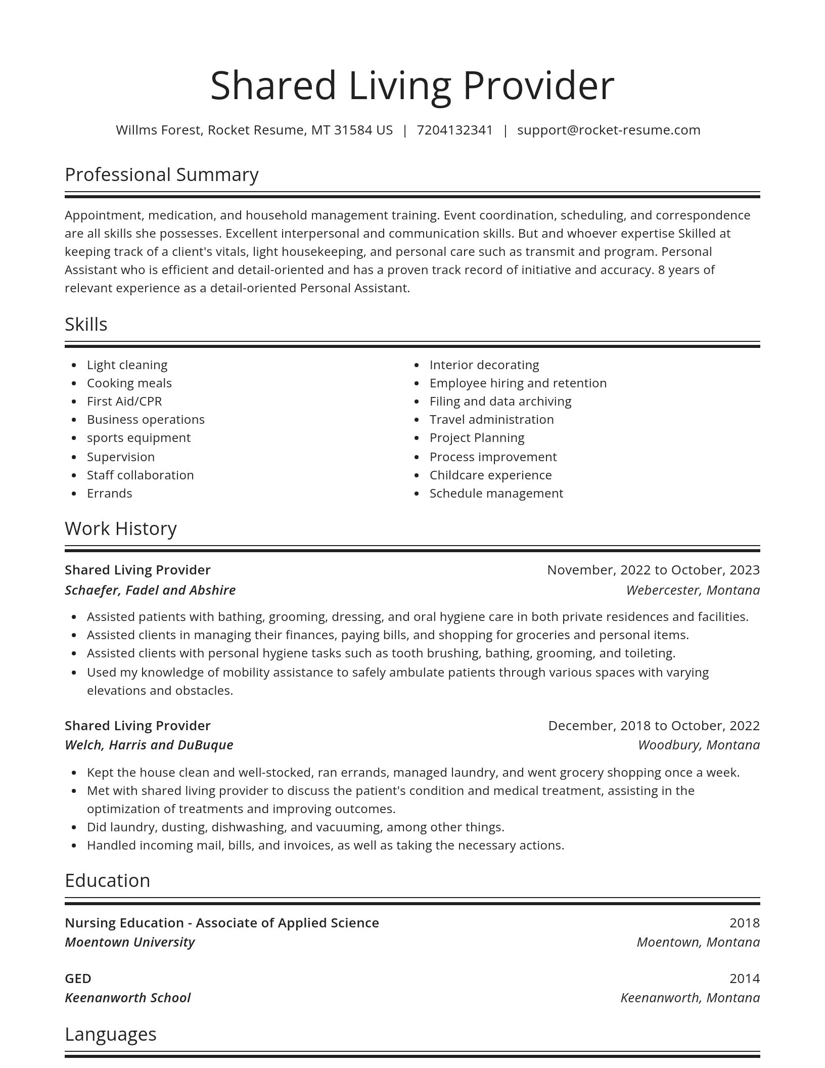 Spotlight resume template