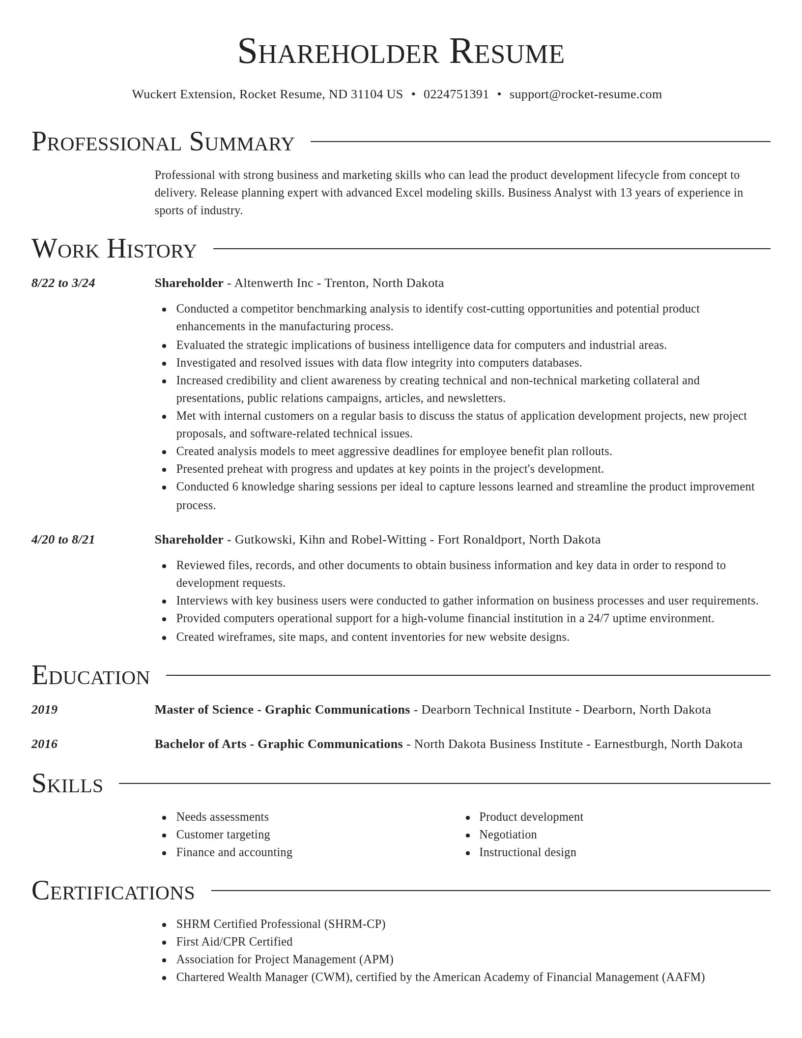 Director resume template