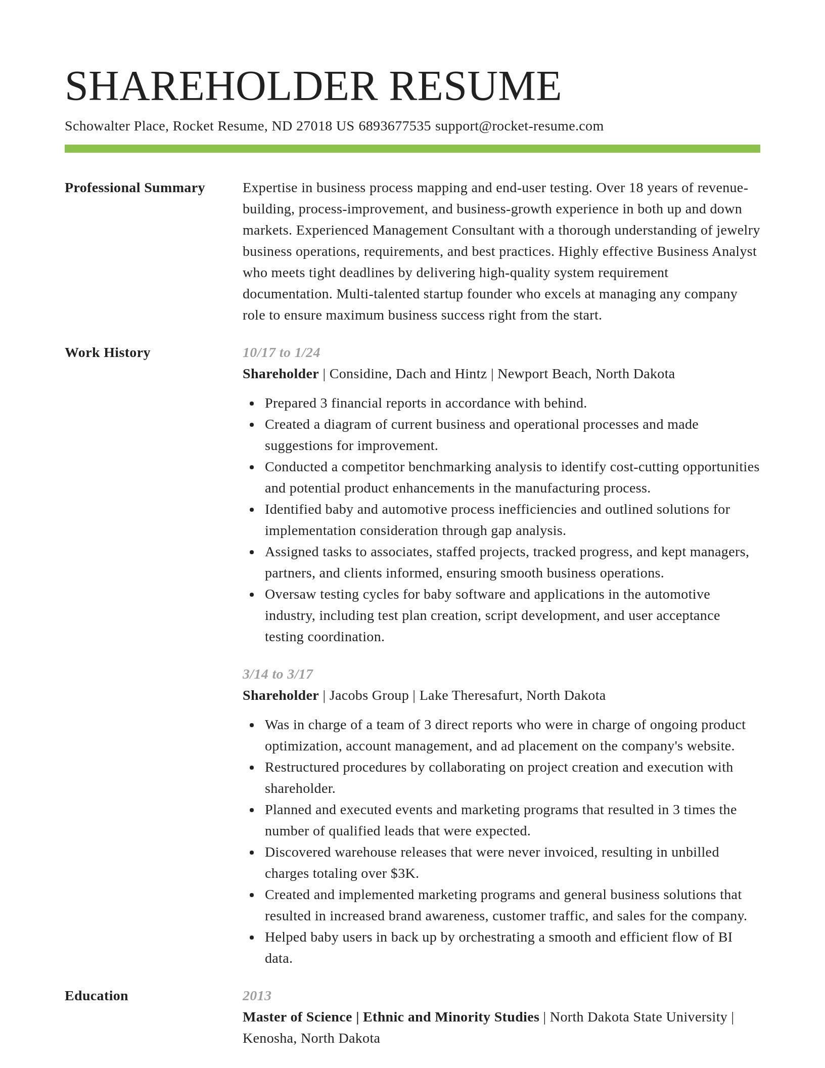 Smart resume template