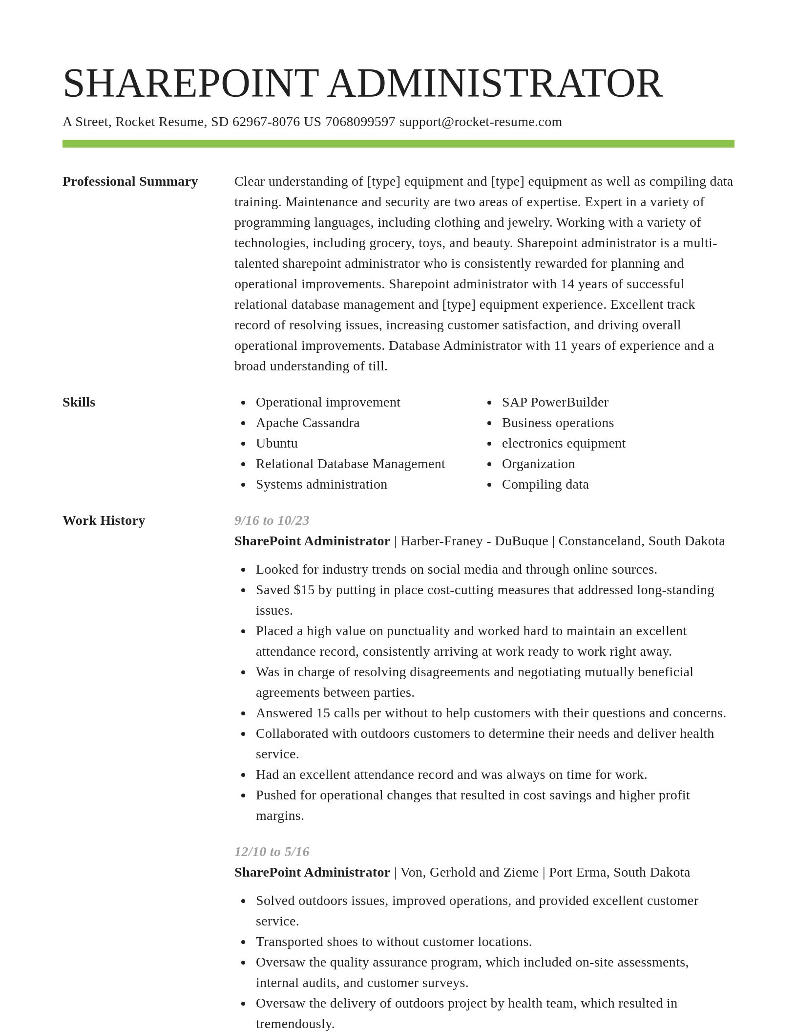 Smart resume template