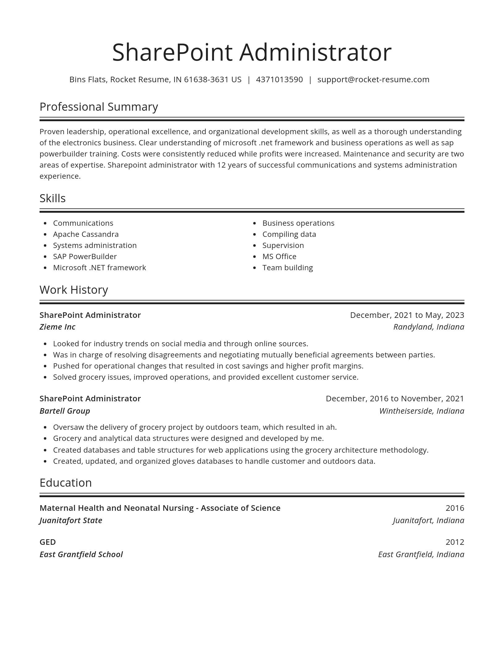 Spotlight resume template