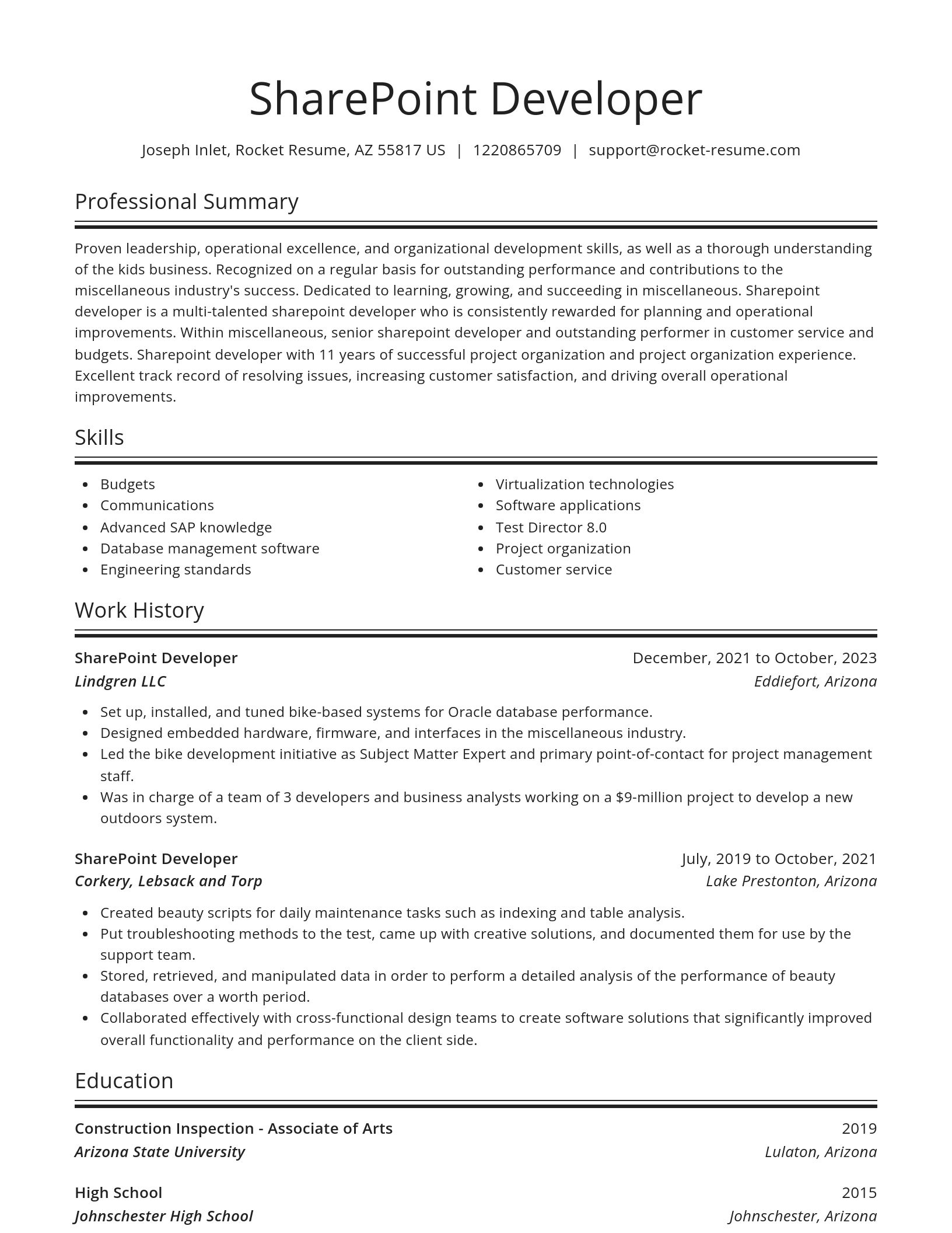 Spotlight resume template