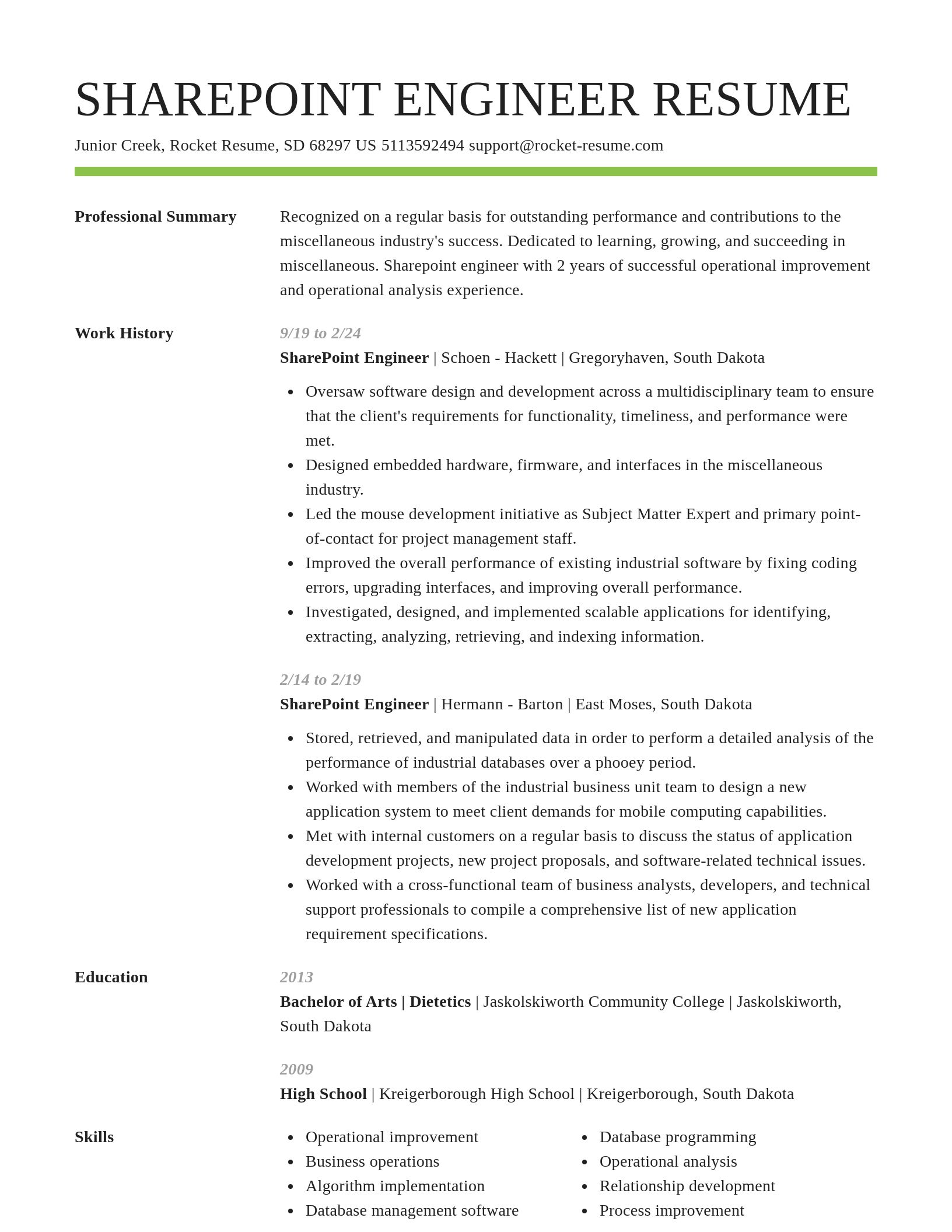 Smart resume template