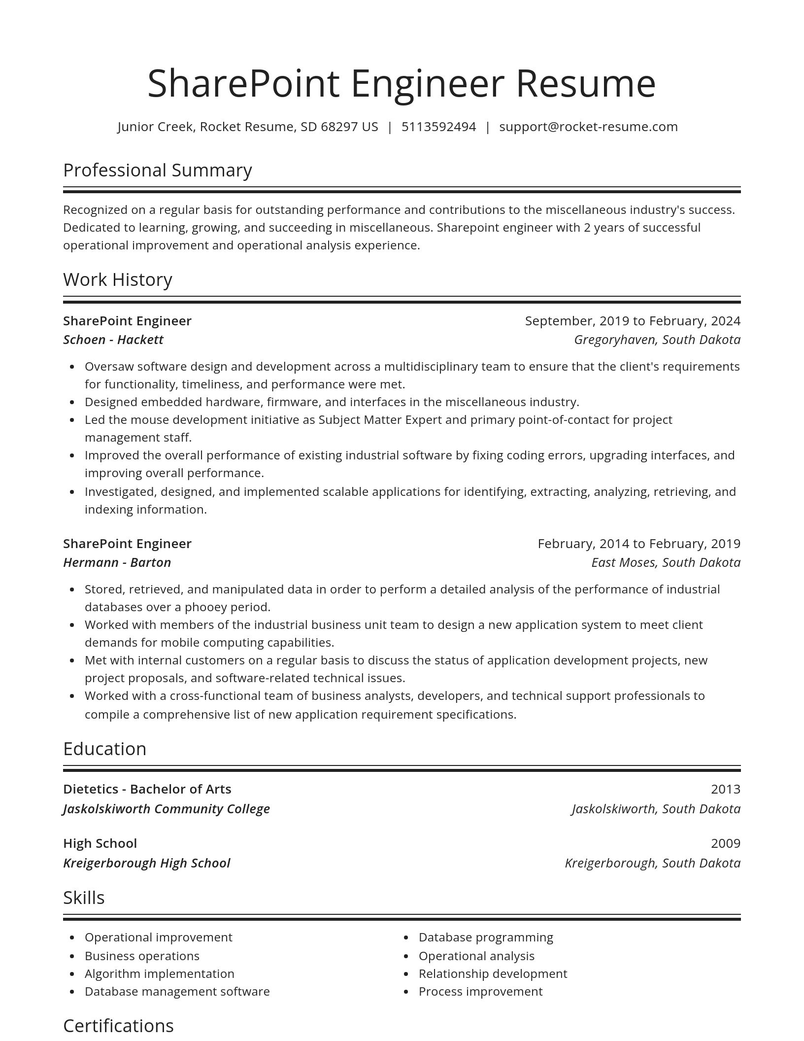 Spotlight resume template