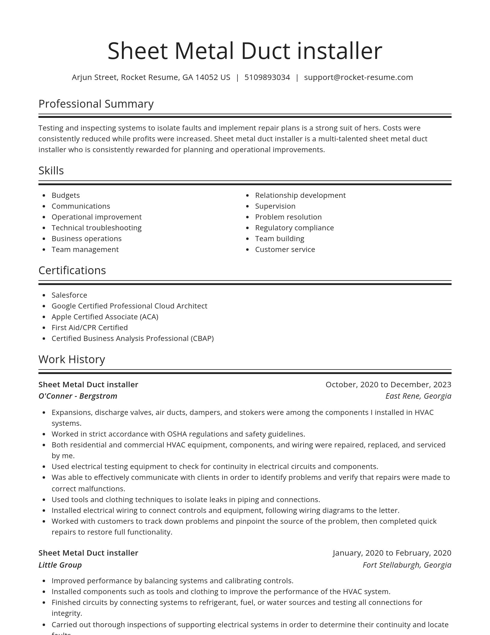 Spotlight resume template