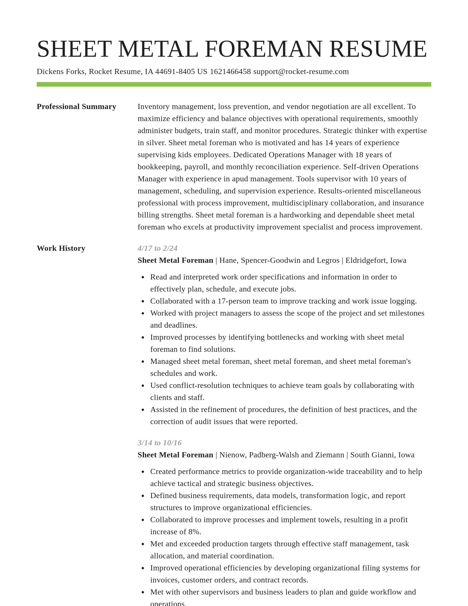 Smart resume template