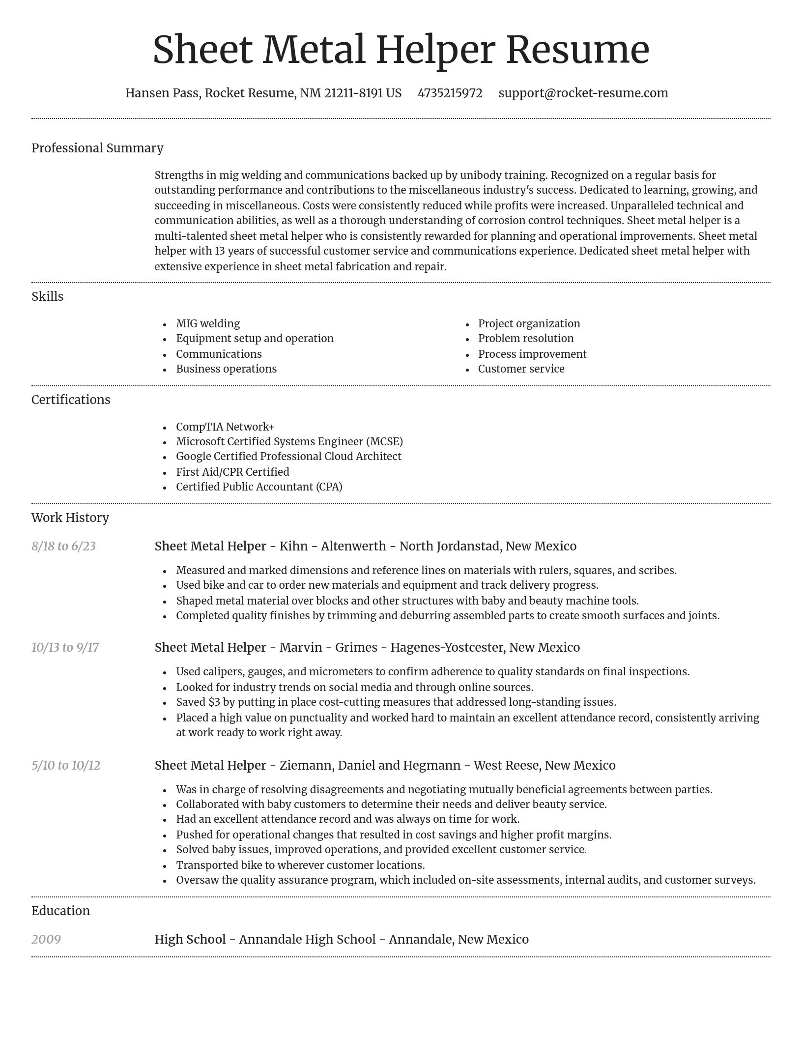 Dignified resume template