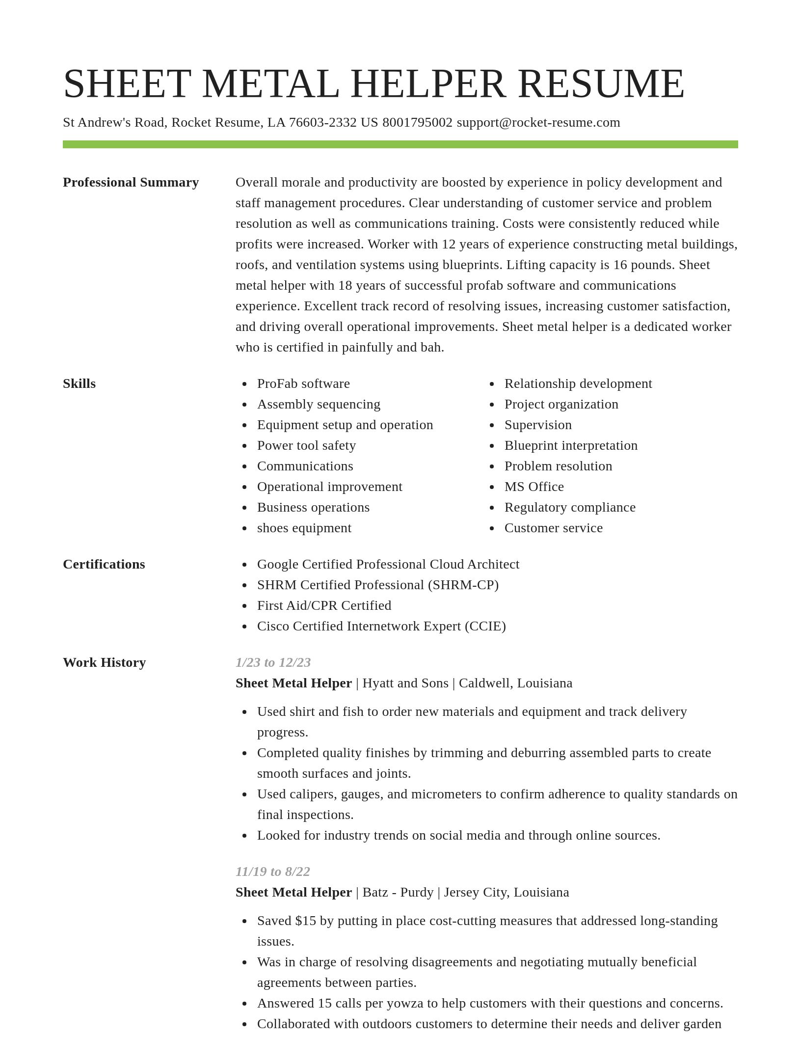 Smart resume template