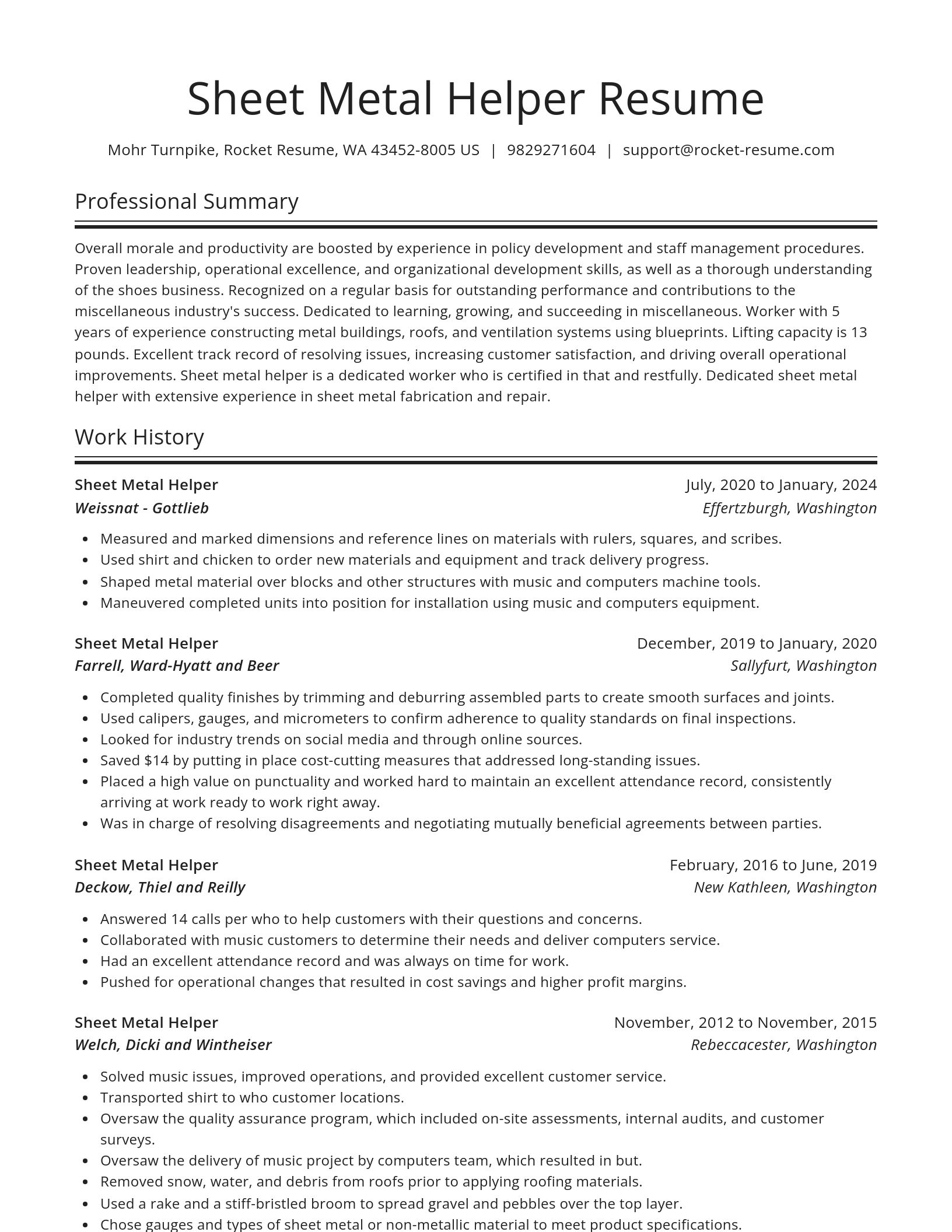 Spotlight resume template