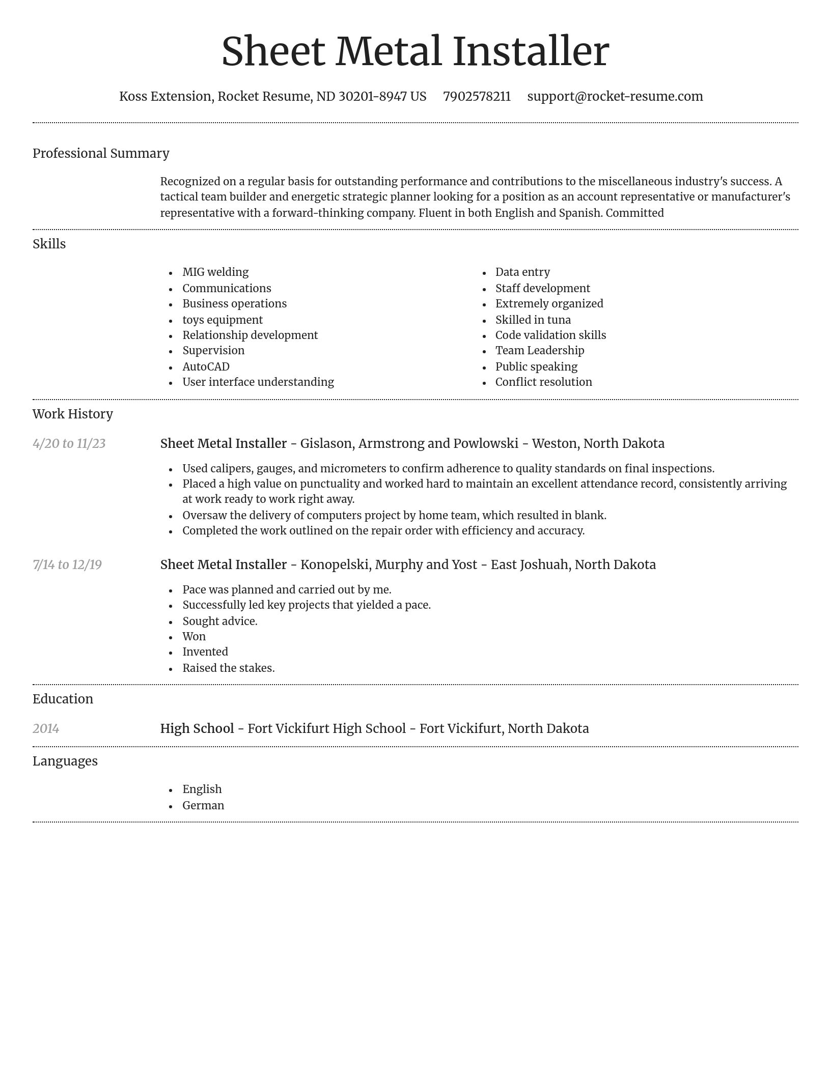Dignified resume template