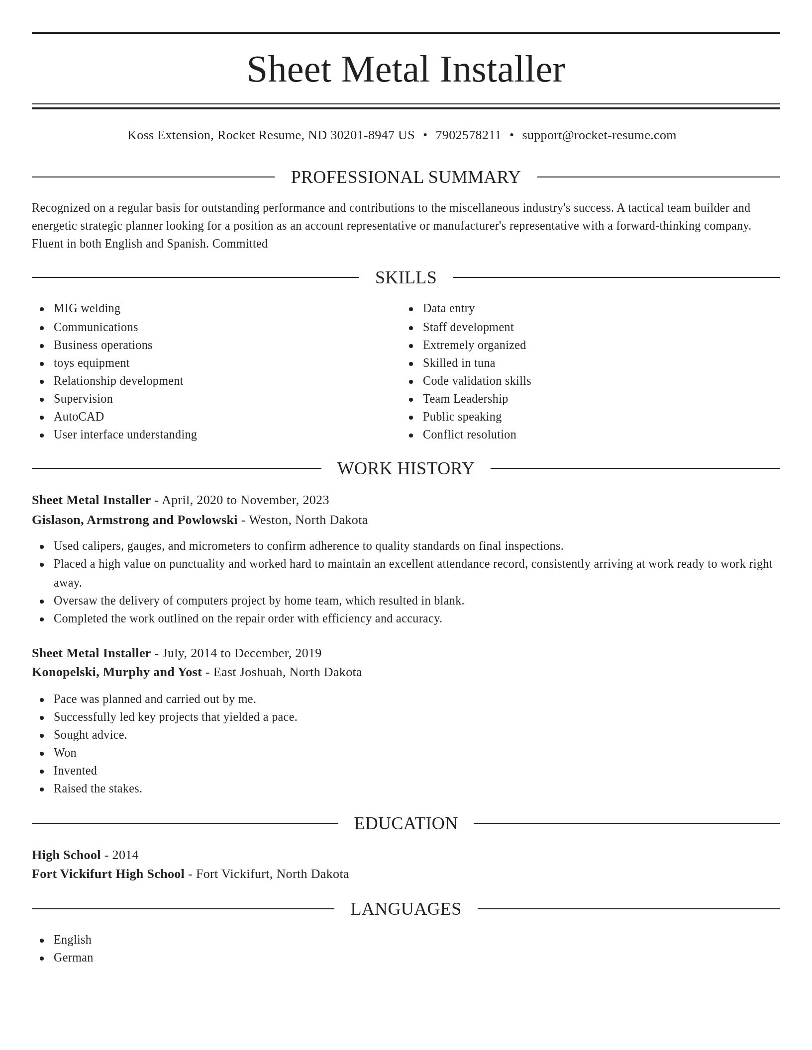 Elegant resume template
