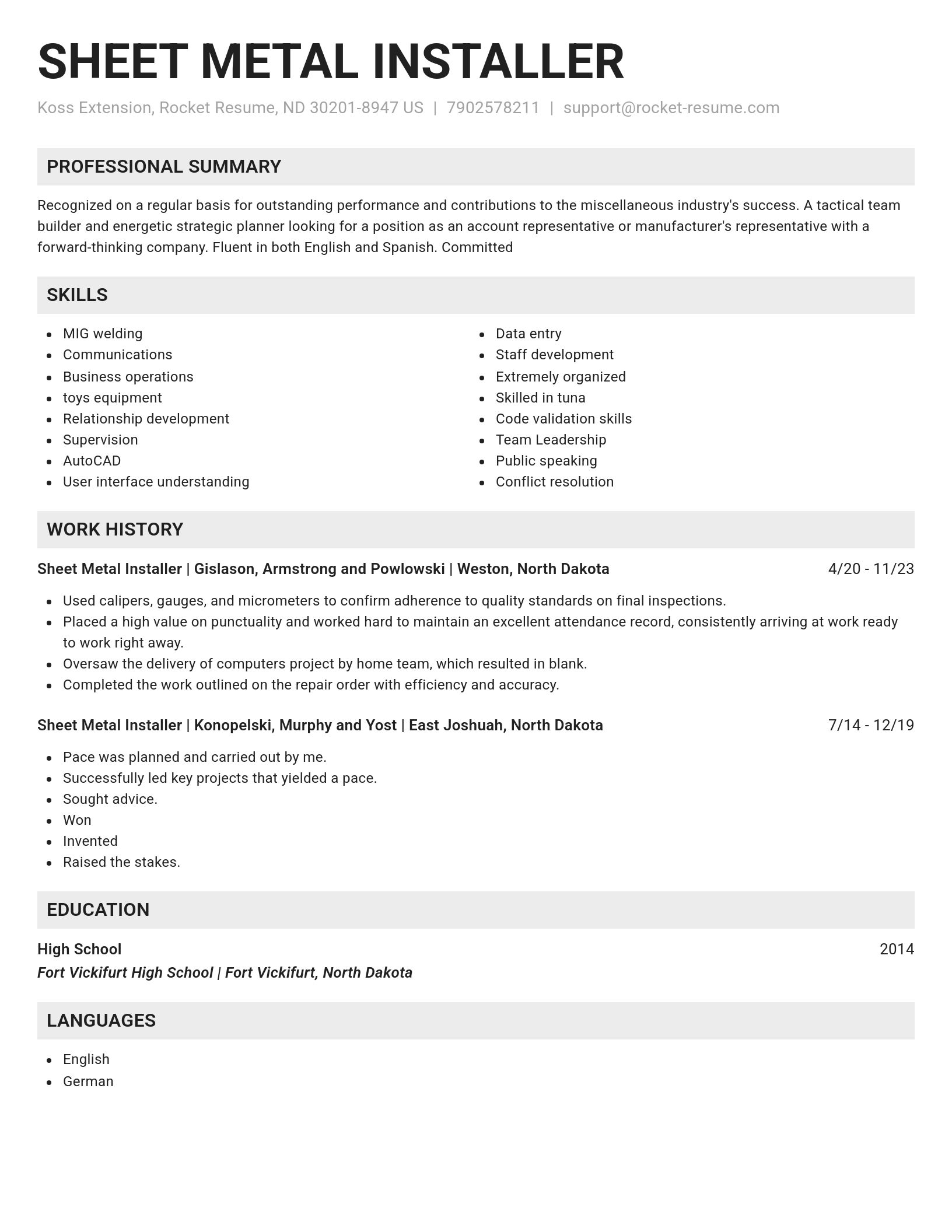 Genius resume template