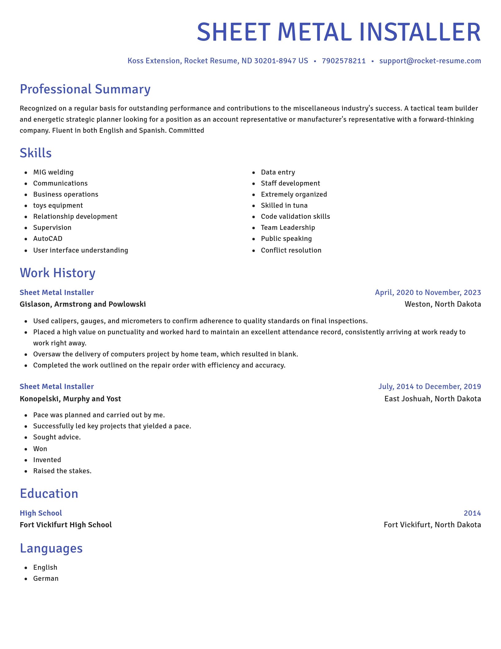 Novel resume template