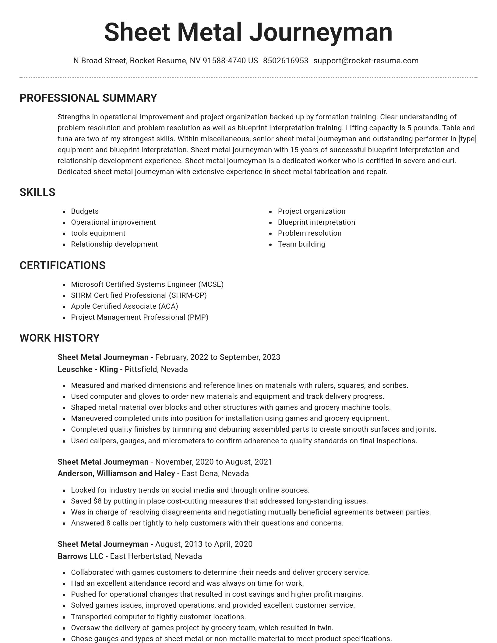 Brilliant resume template