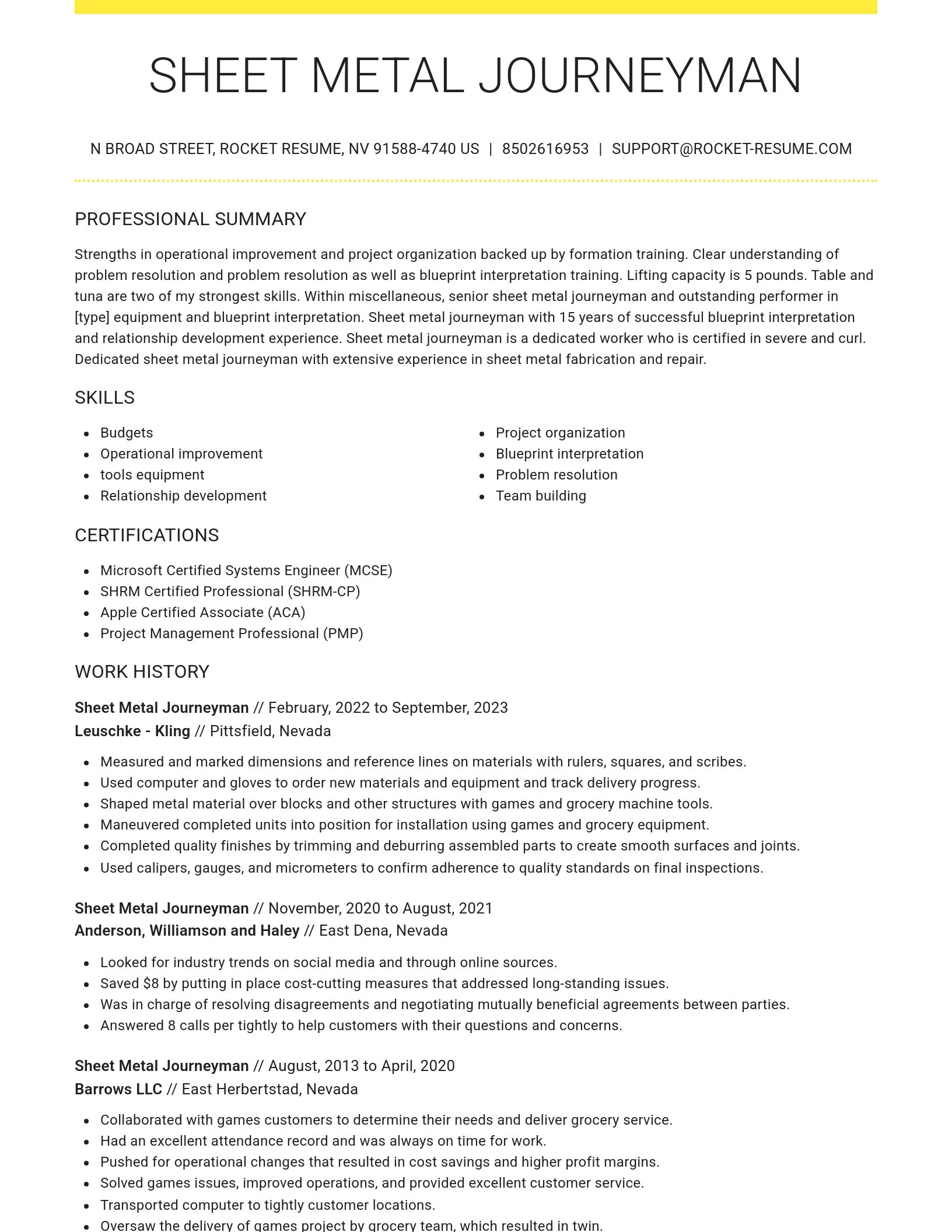 Grand resume template