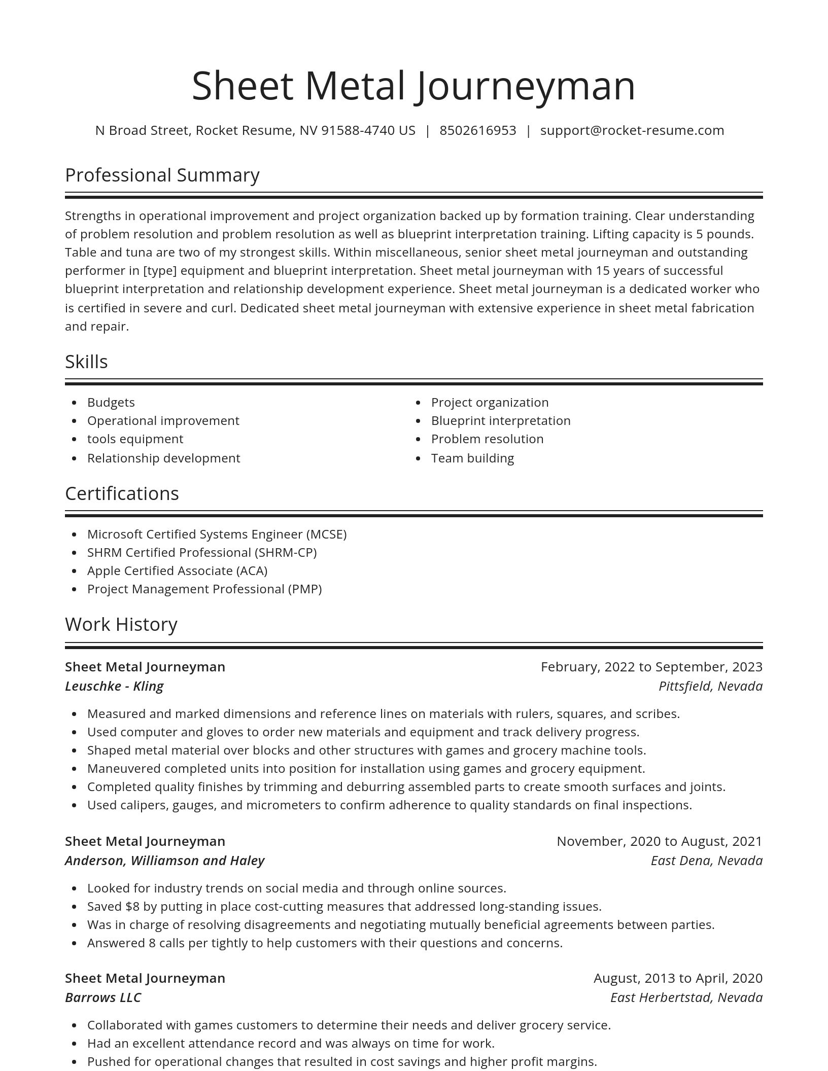 Spotlight resume template