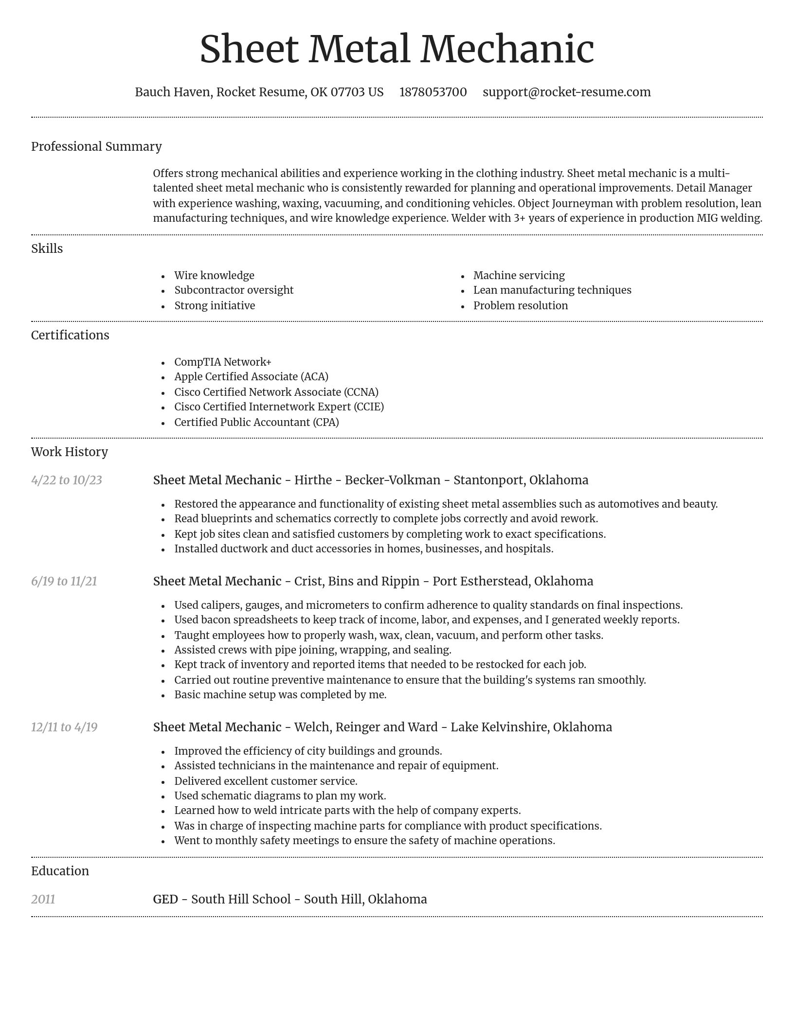Dignified resume template