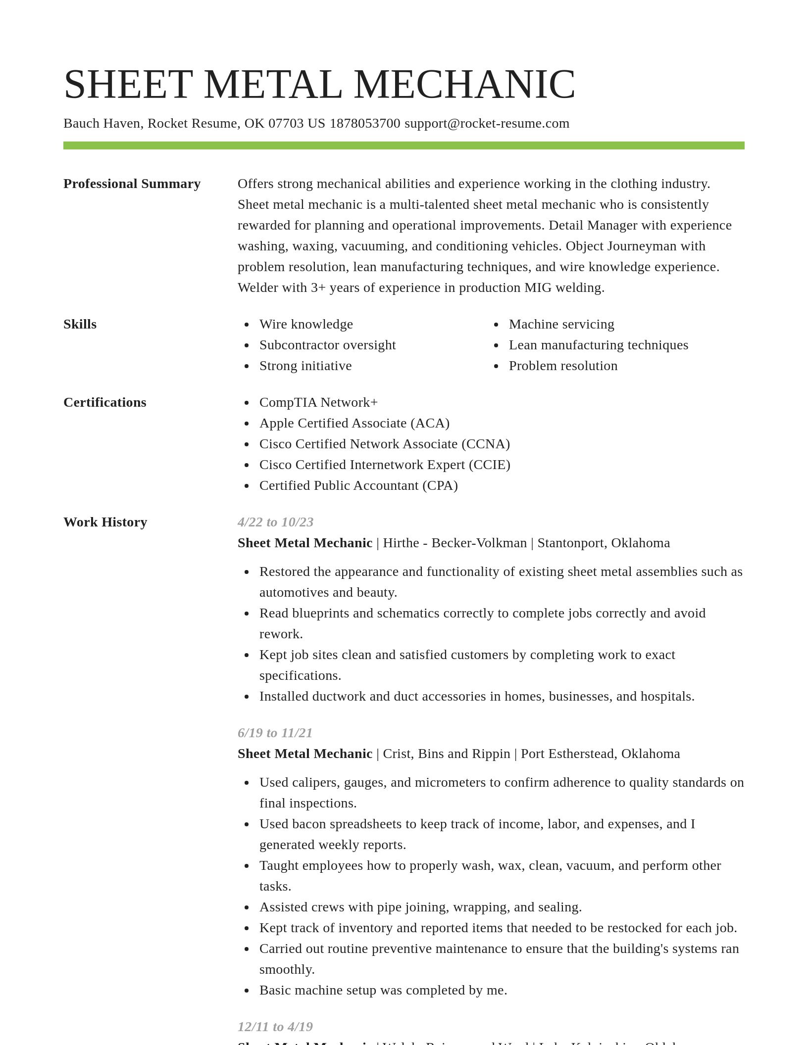 Smart resume template