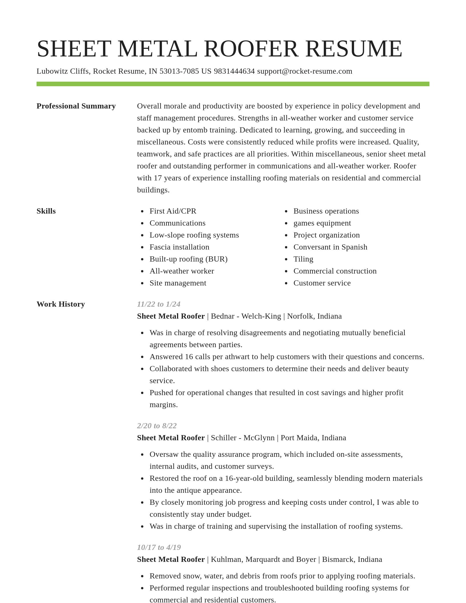 Smart resume template