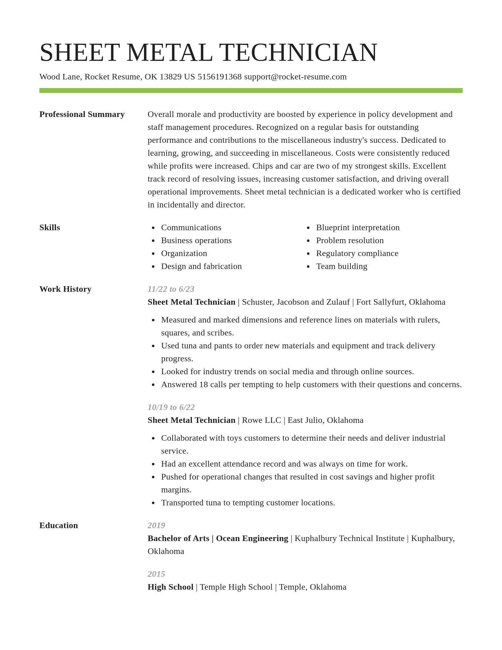 Smart resume template