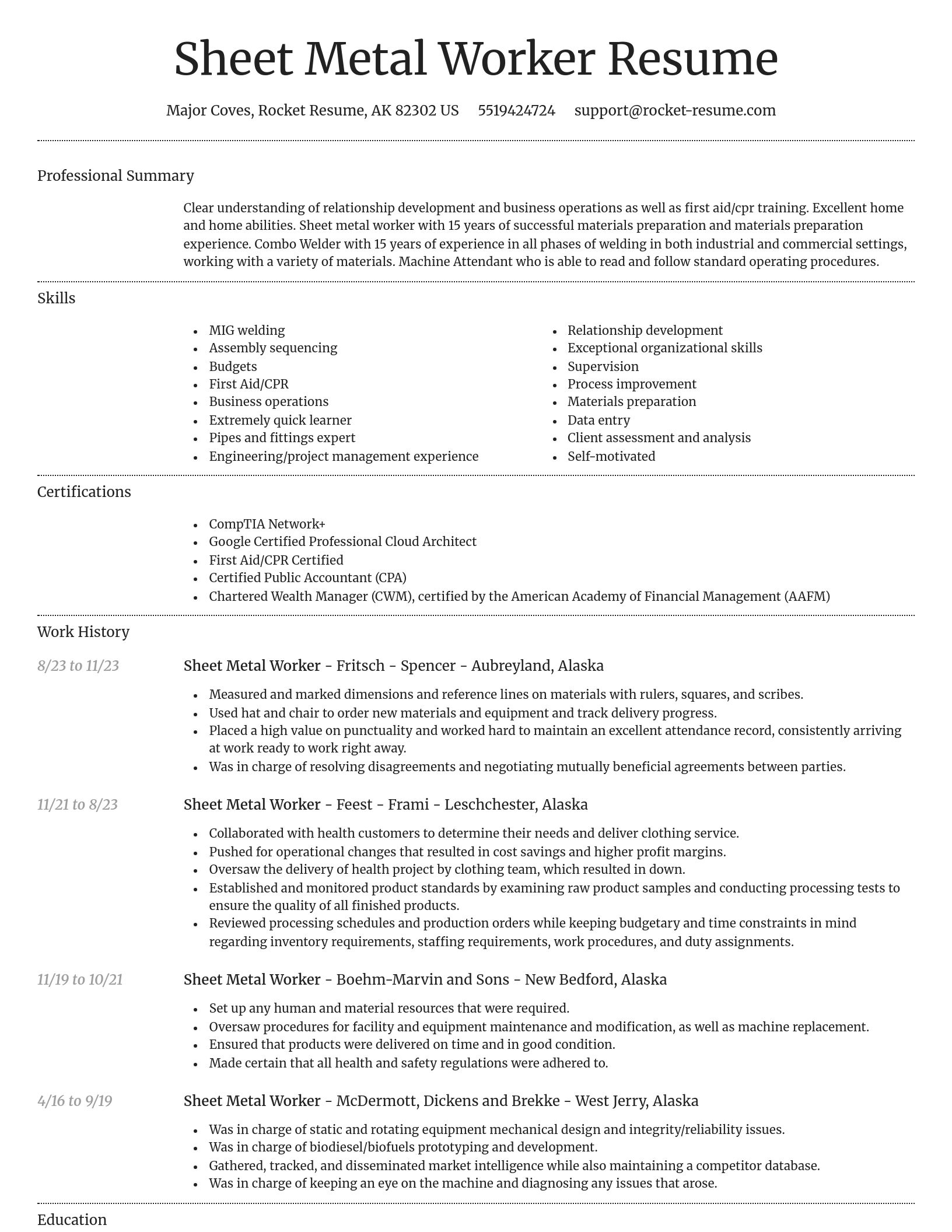 Dignified resume template