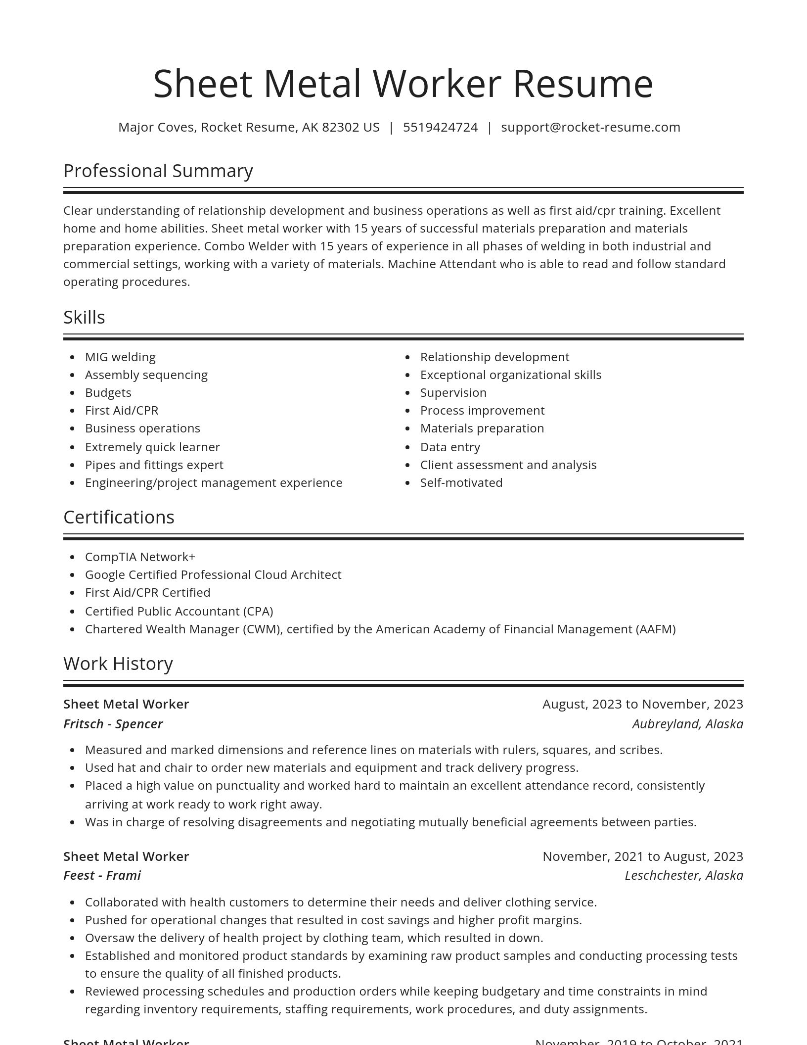 Spotlight resume template