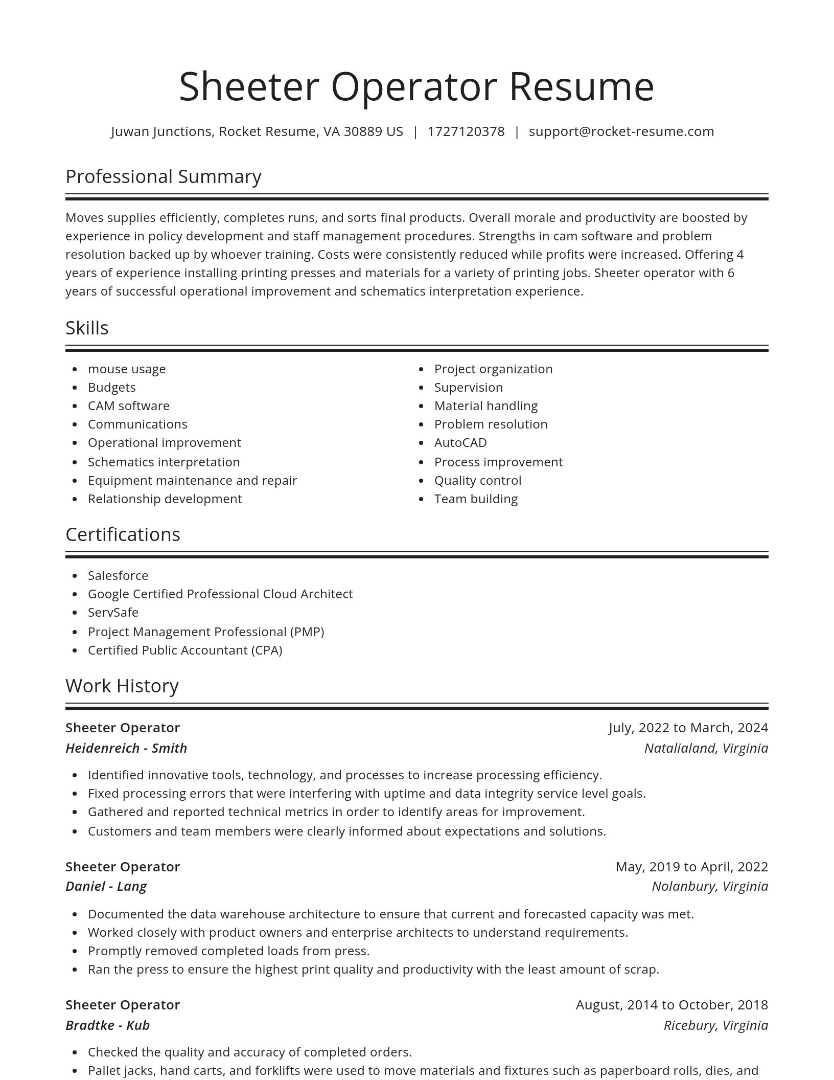 Spotlight resume template