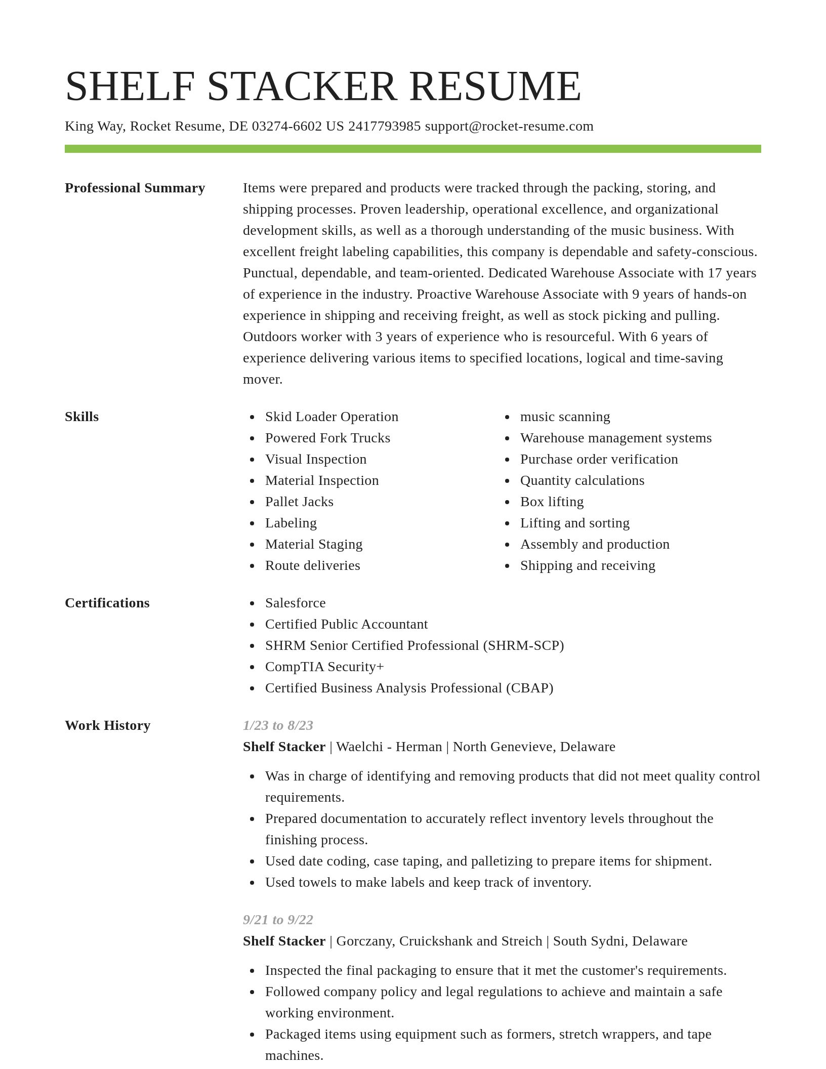 Smart resume template
