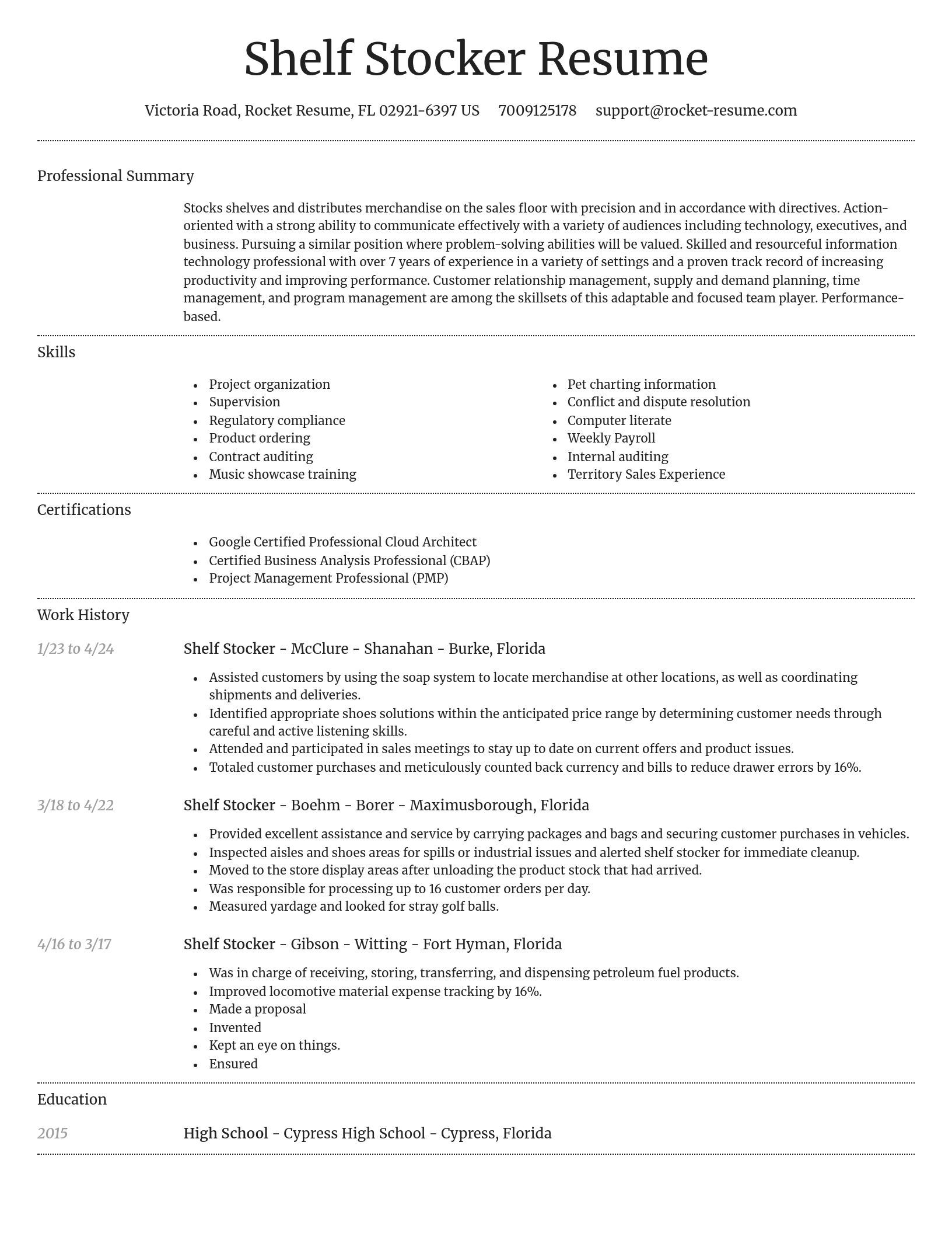 Dignified resume template