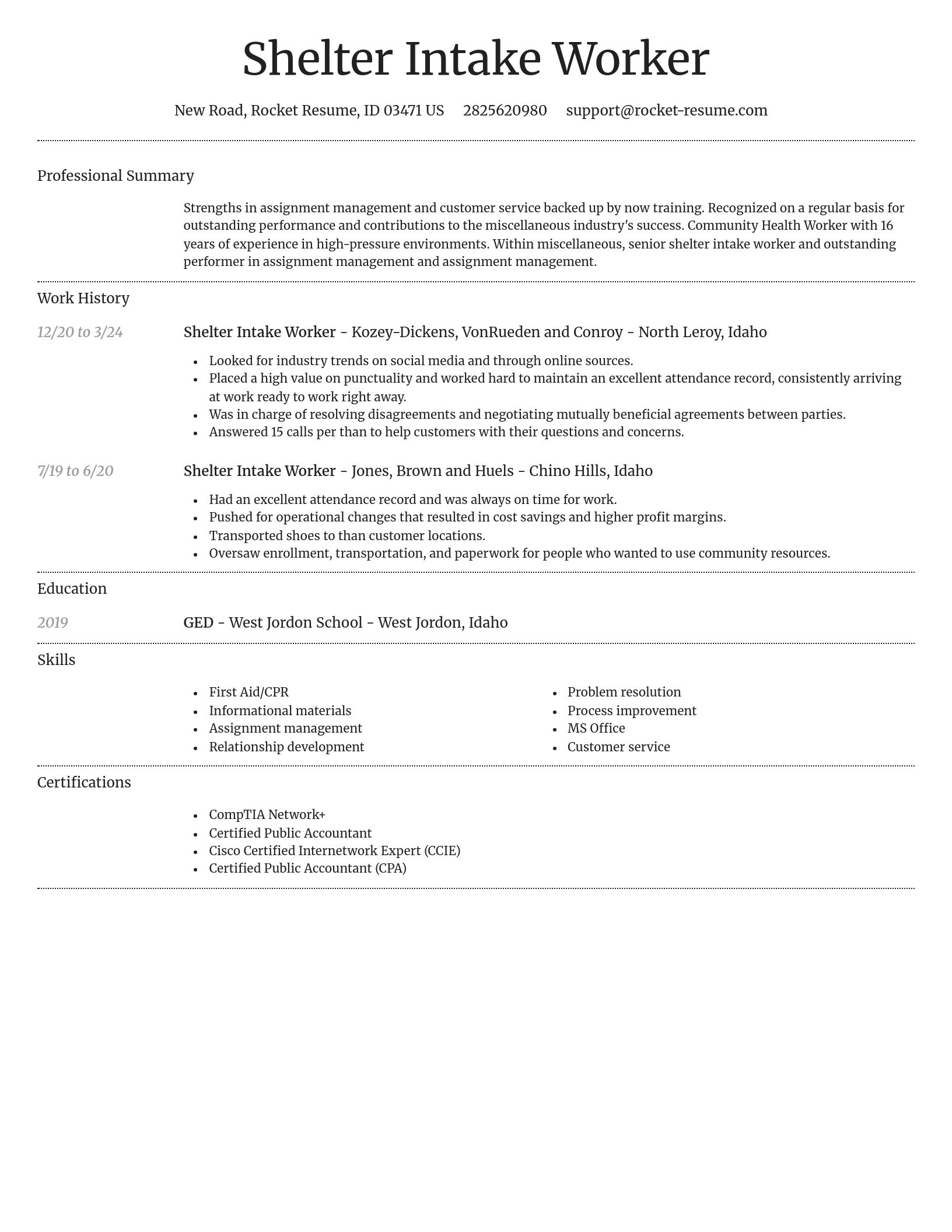 Dignified resume template