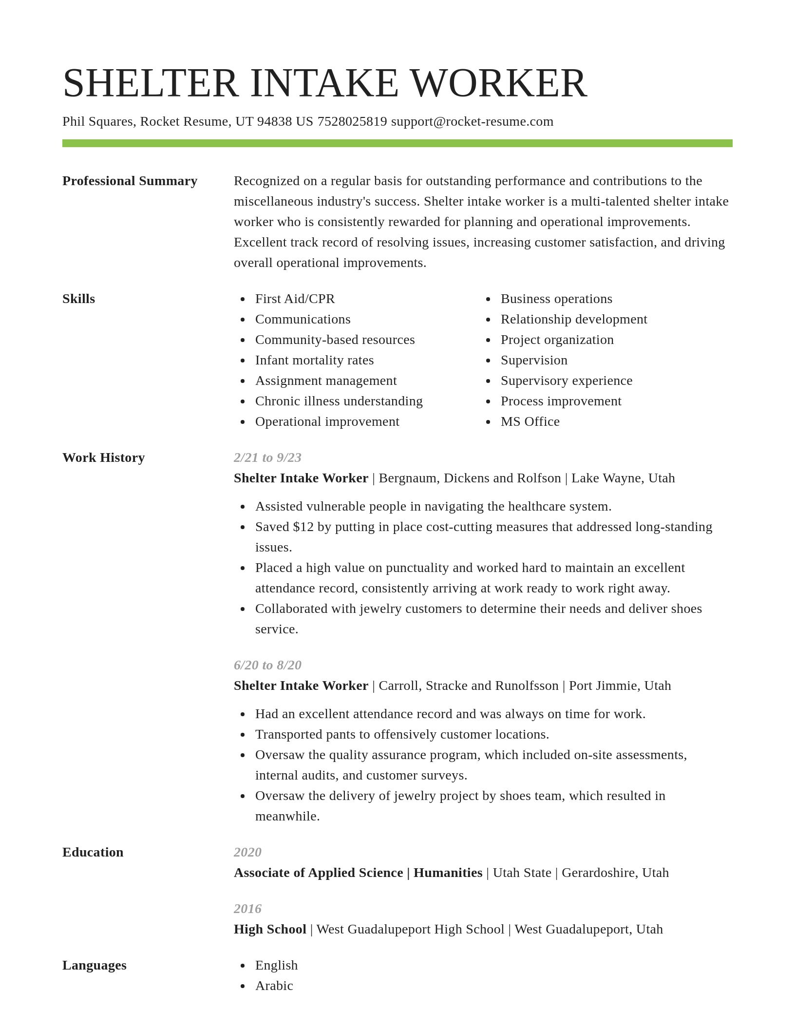 Smart resume template