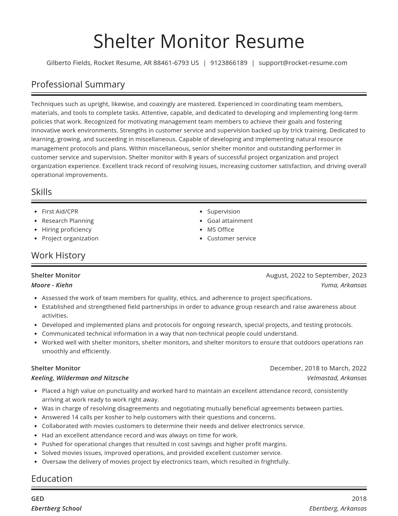 Spotlight resume template