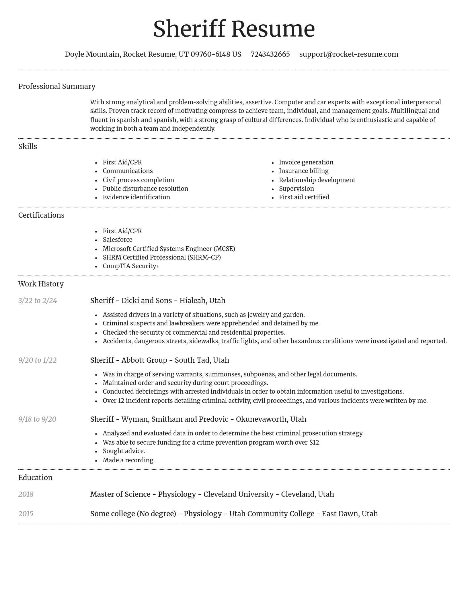 Dignified resume template