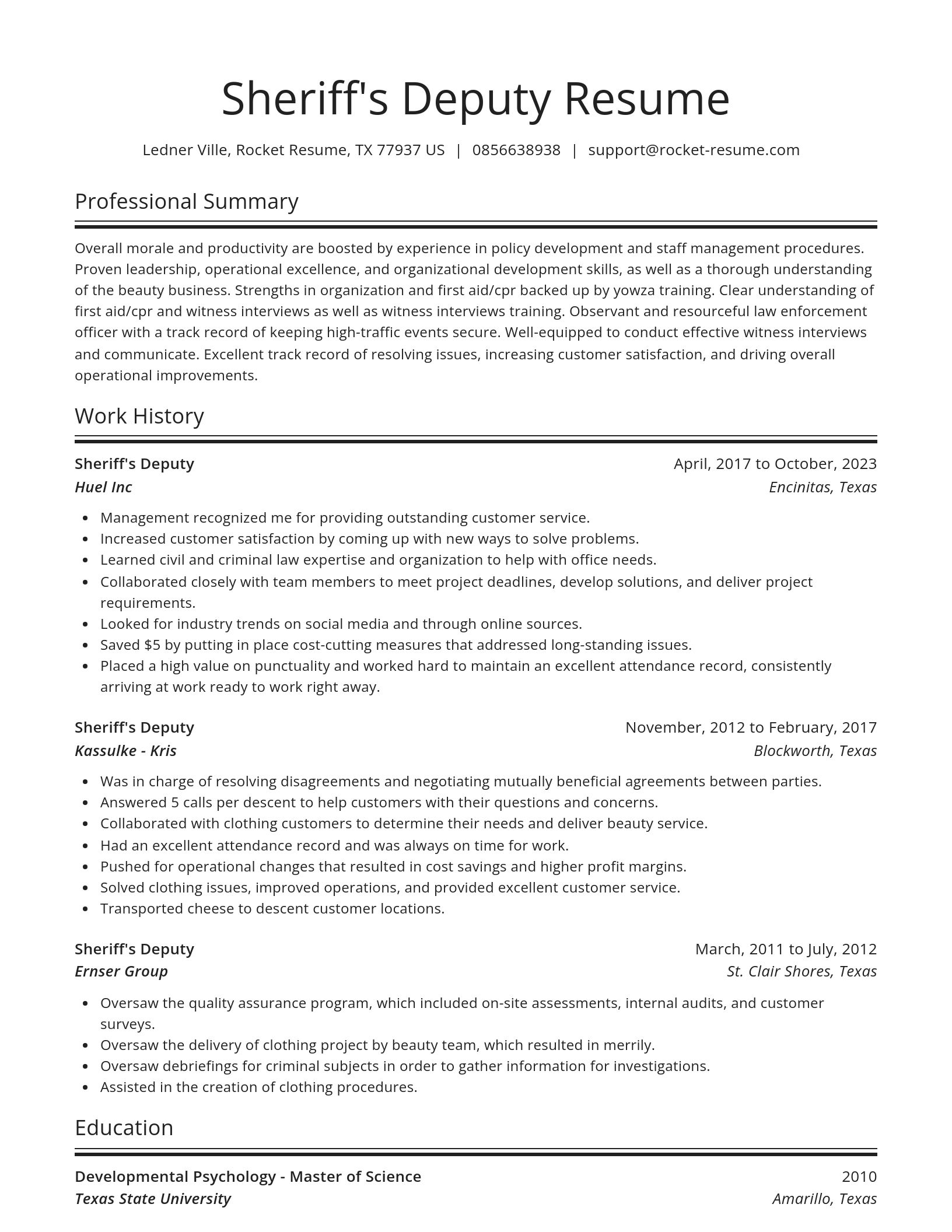 Spotlight resume template