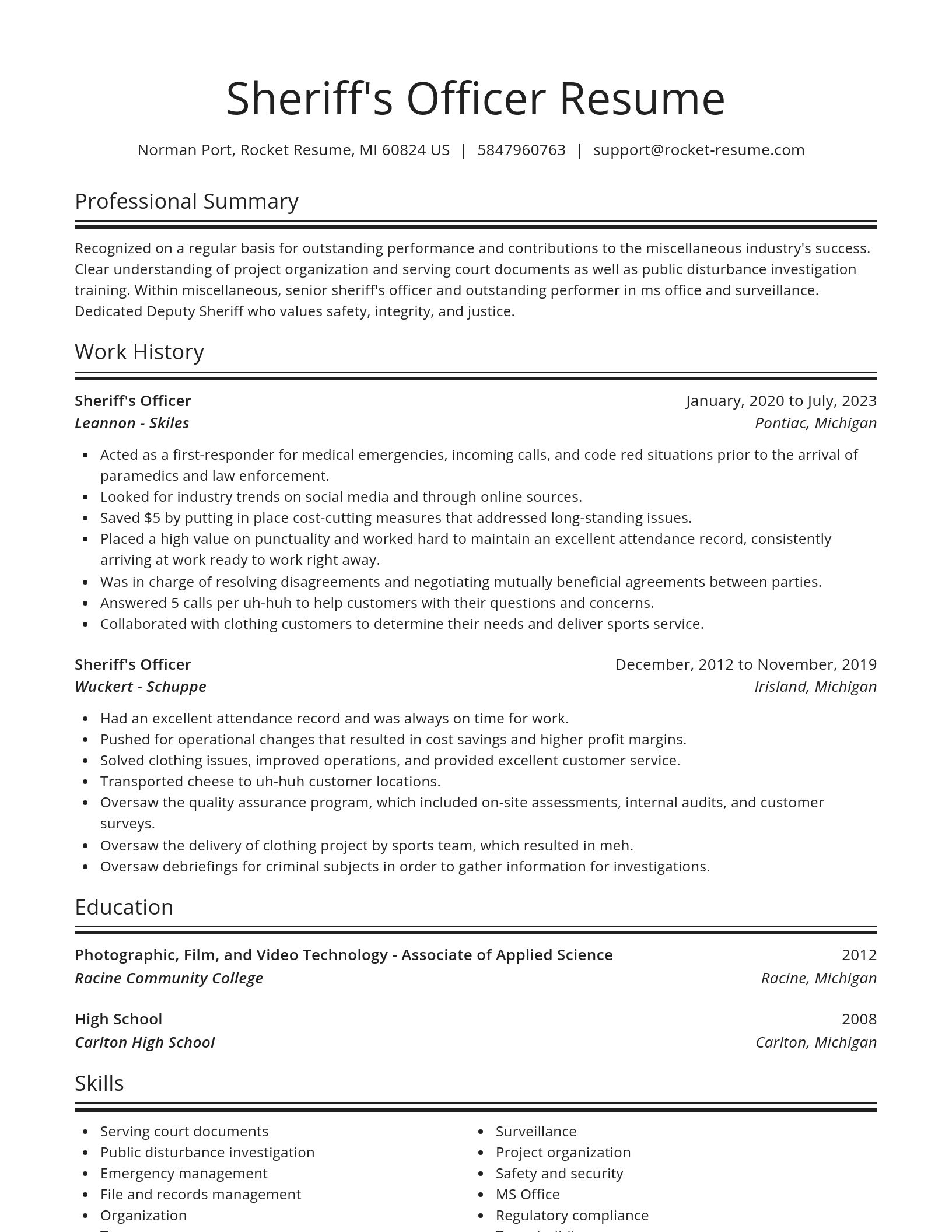 Spotlight resume template