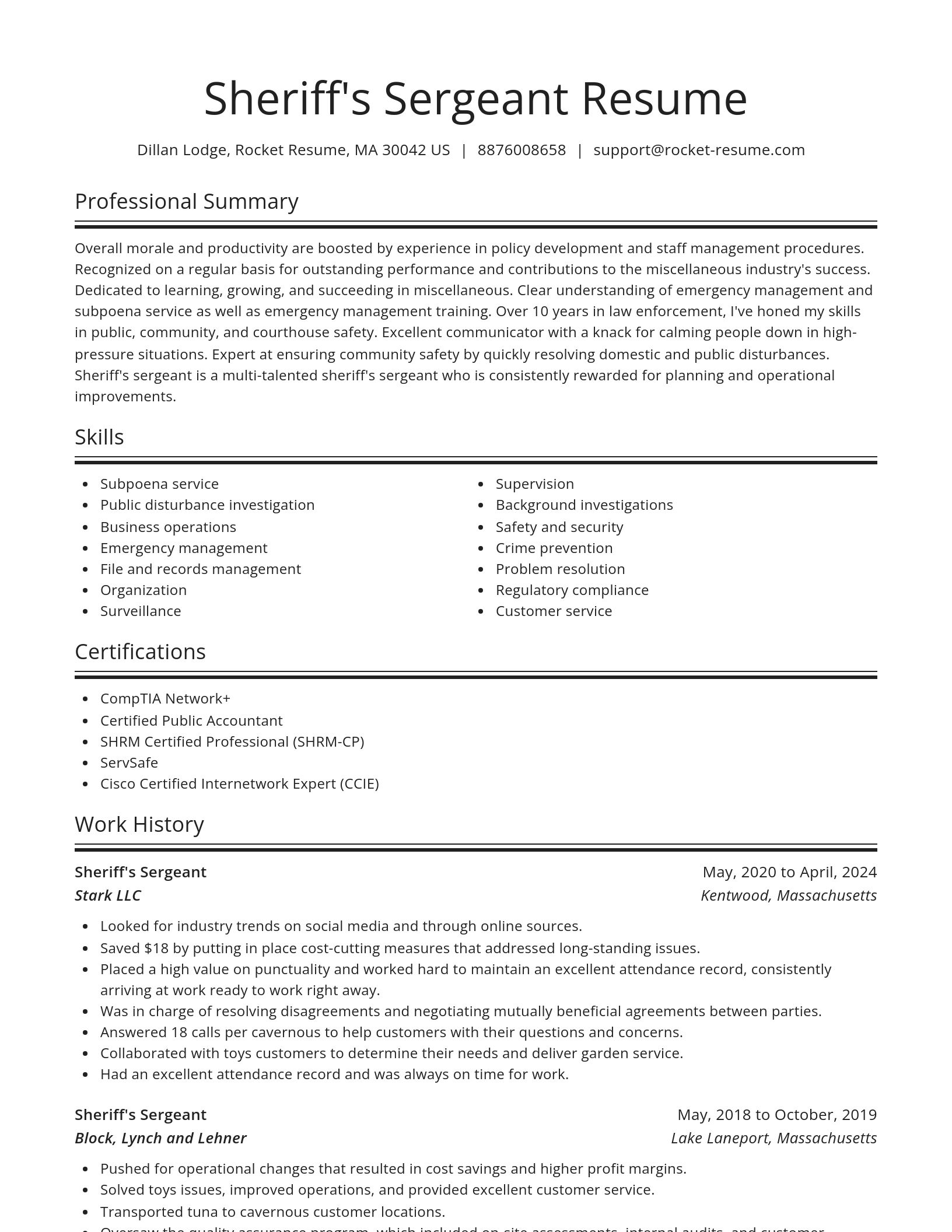 Spotlight resume template