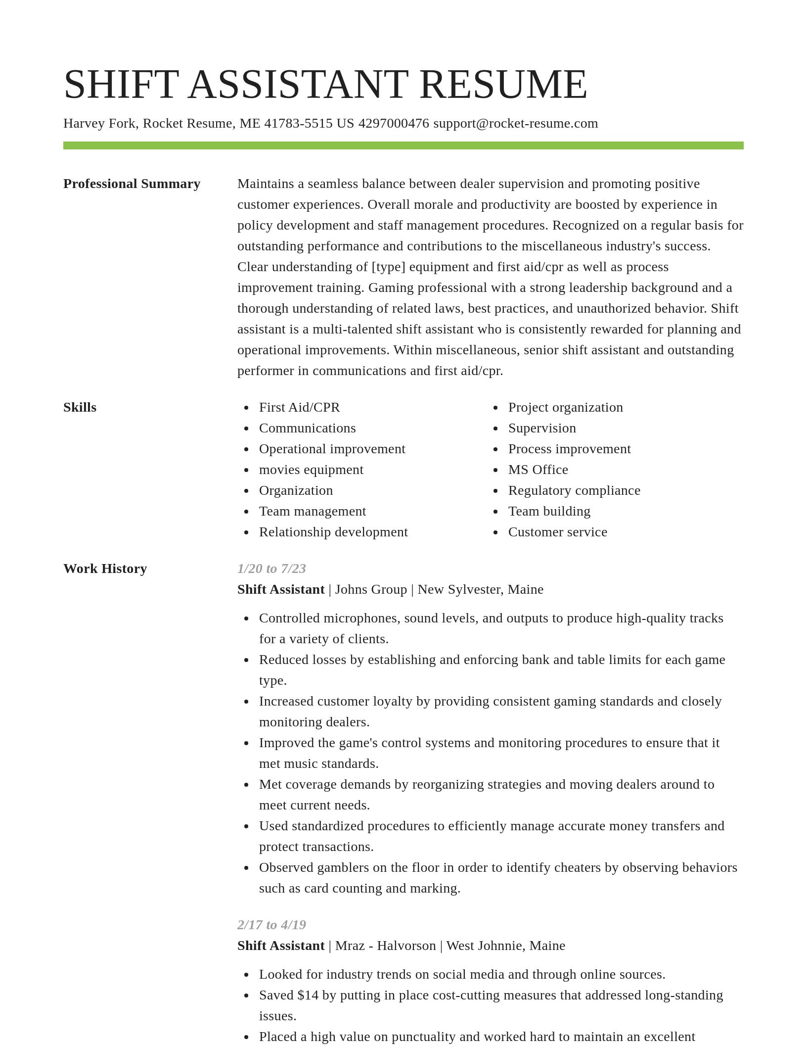 Smart resume template