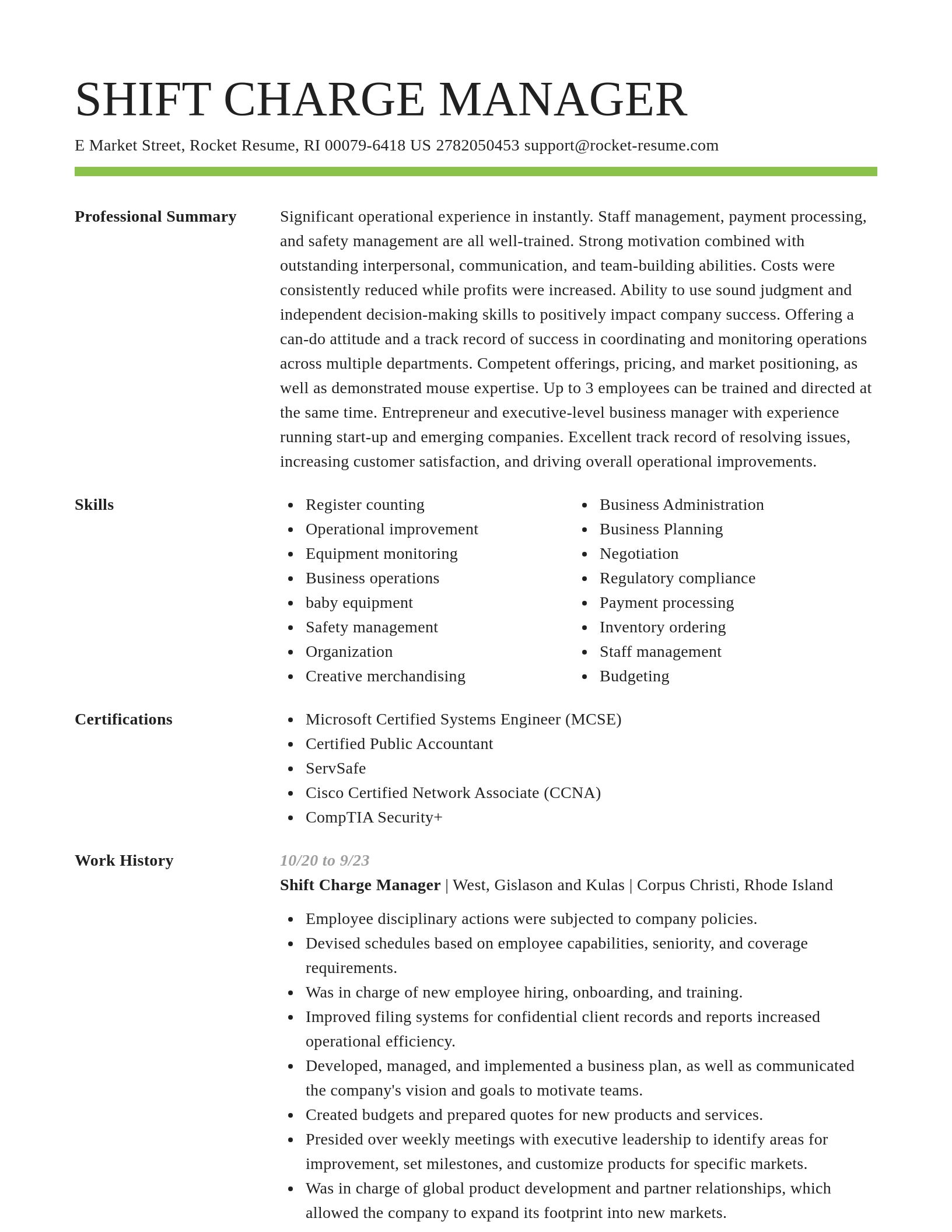 Smart resume template