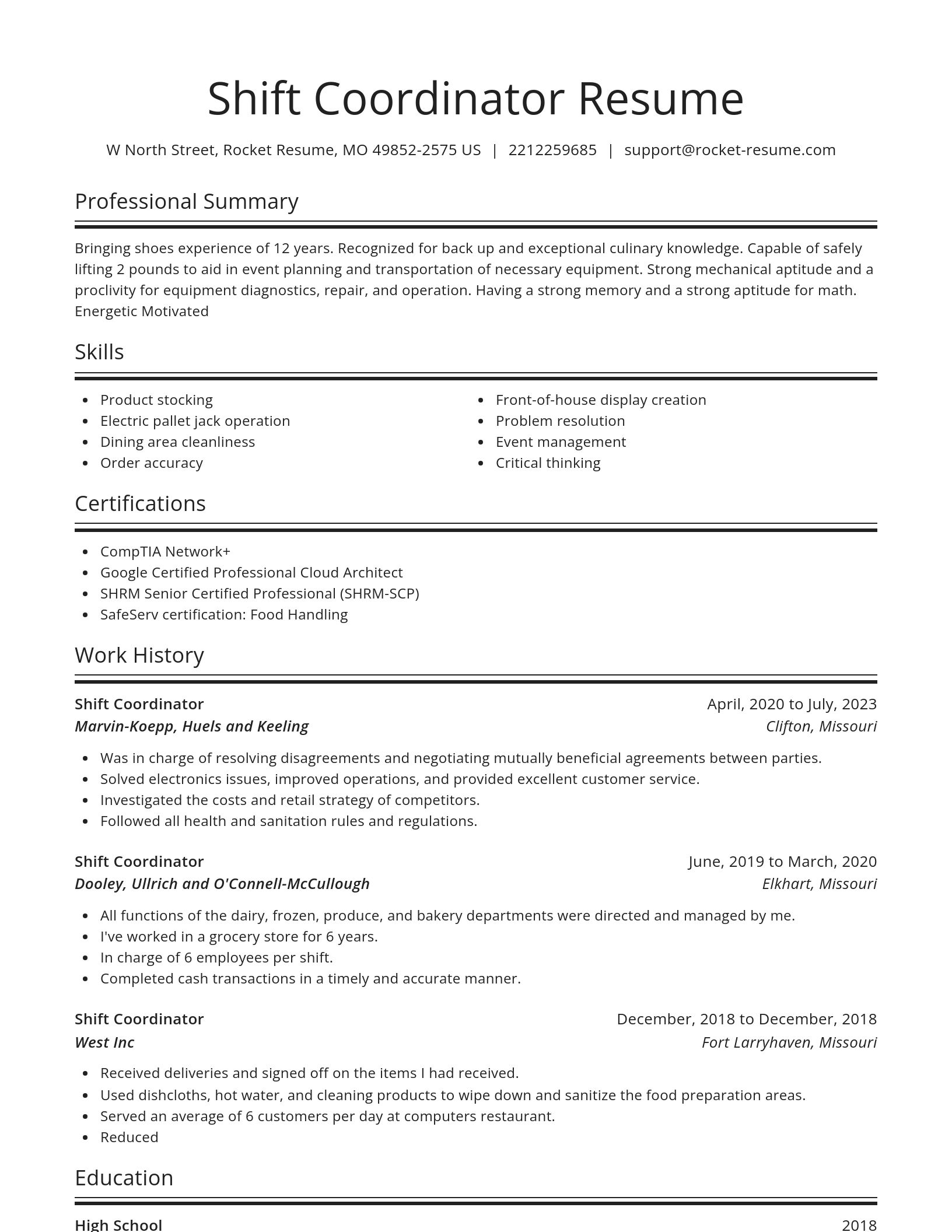 Spotlight resume template
