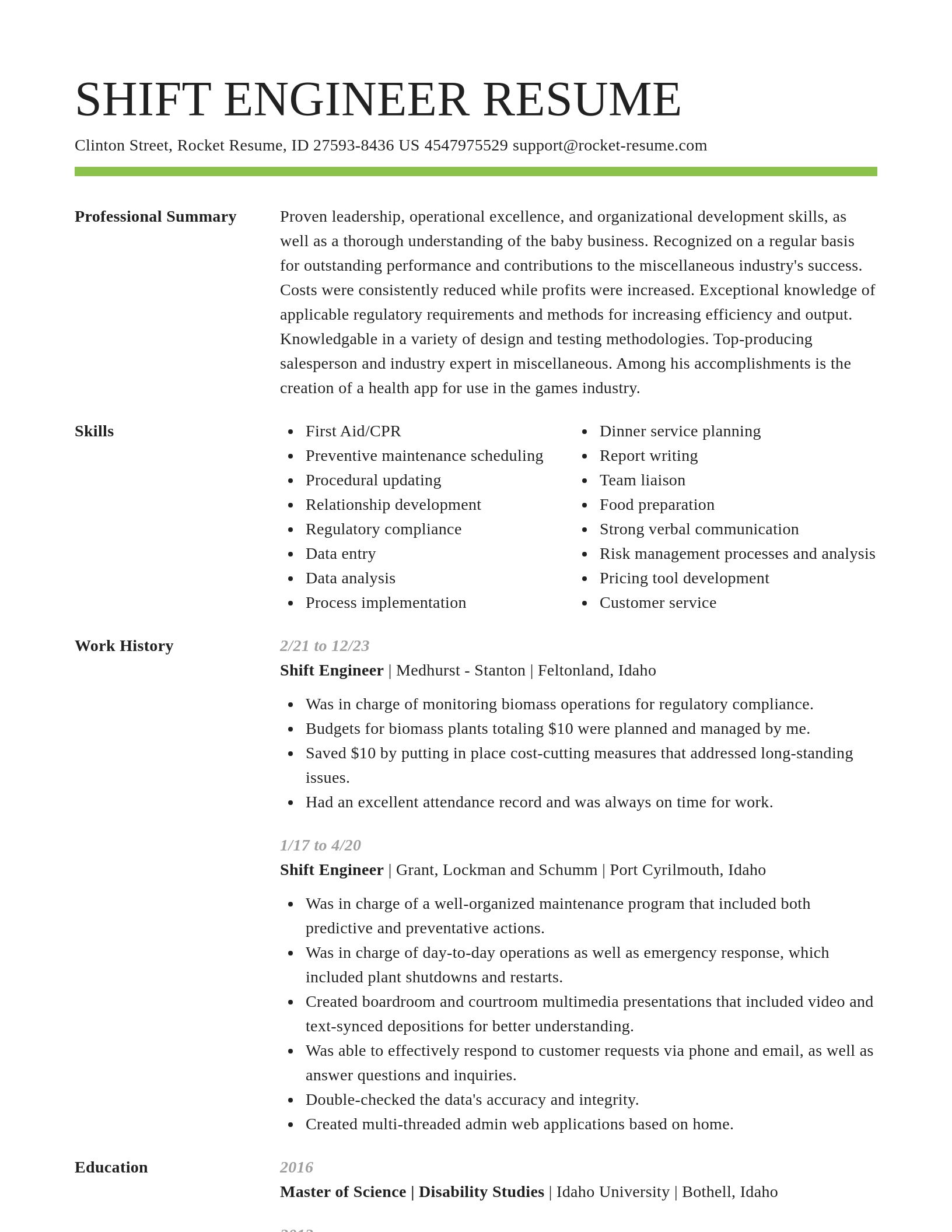 Smart resume template