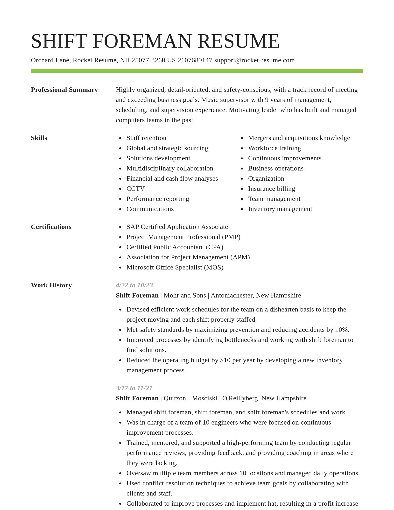 Smart resume template