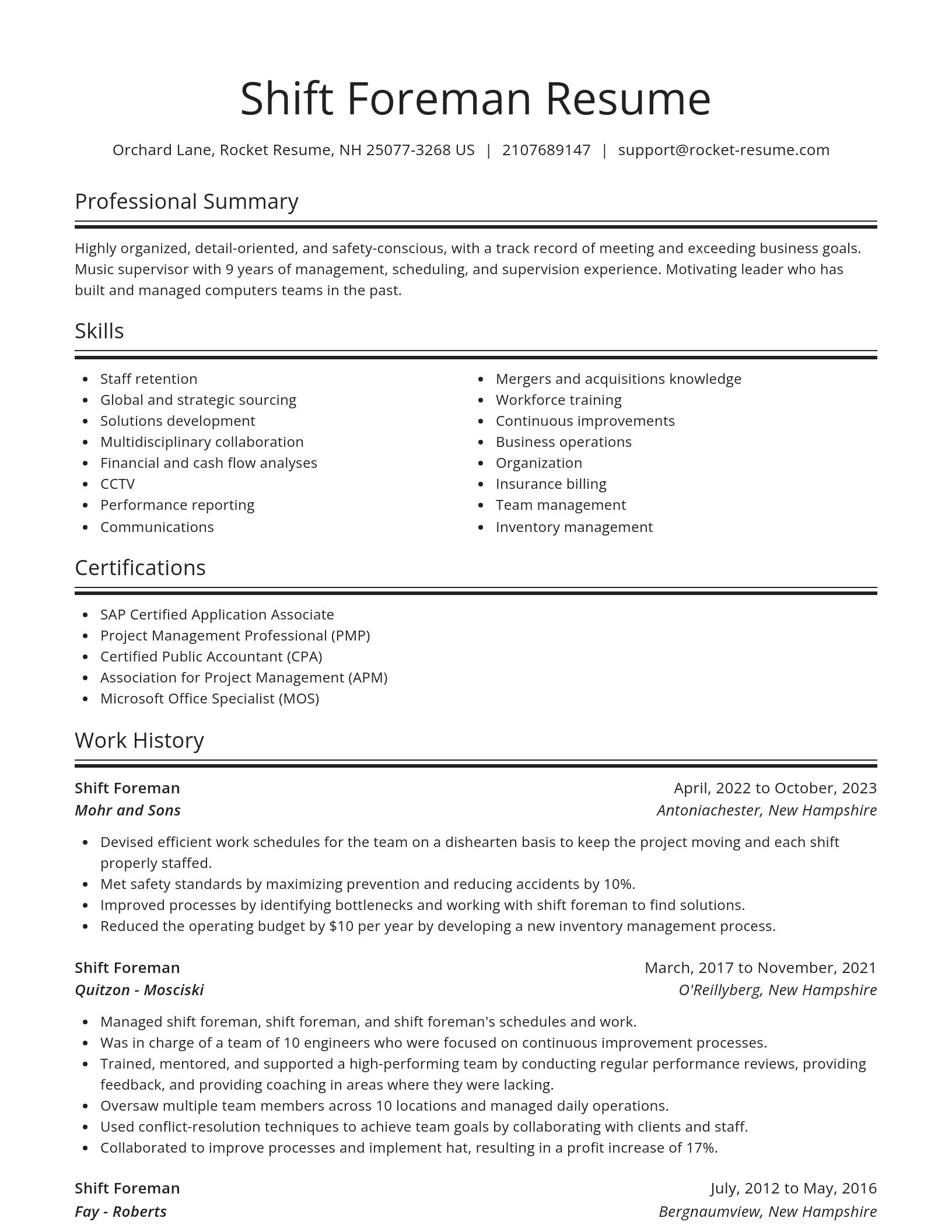 Spotlight resume template