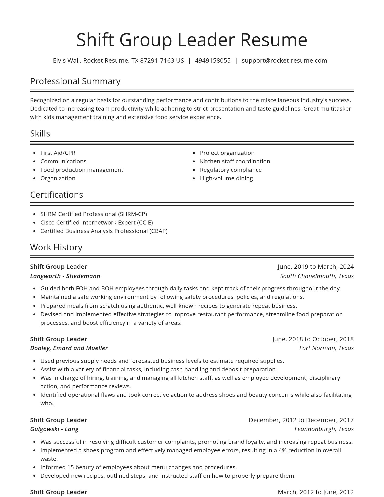 Spotlight resume template