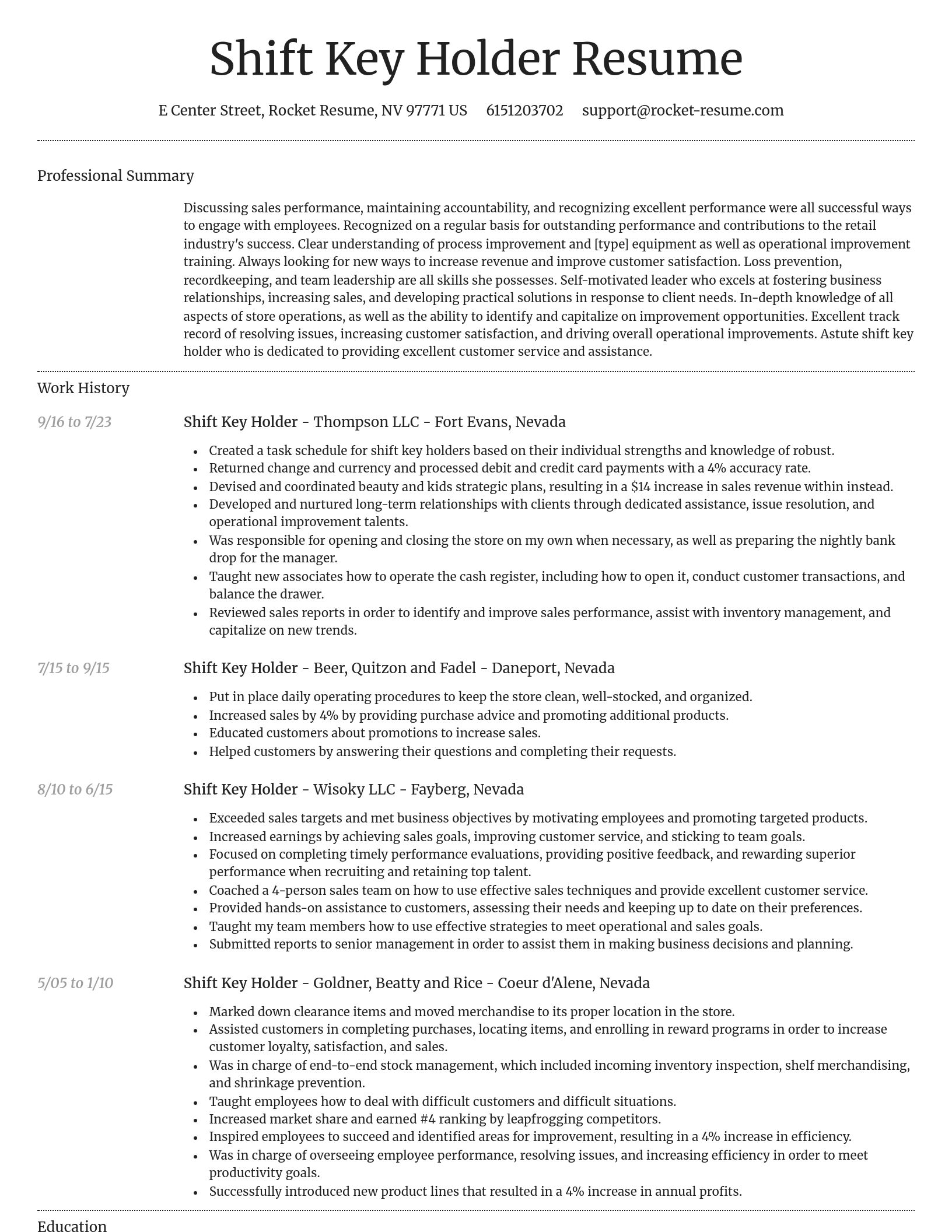 Dignified resume template