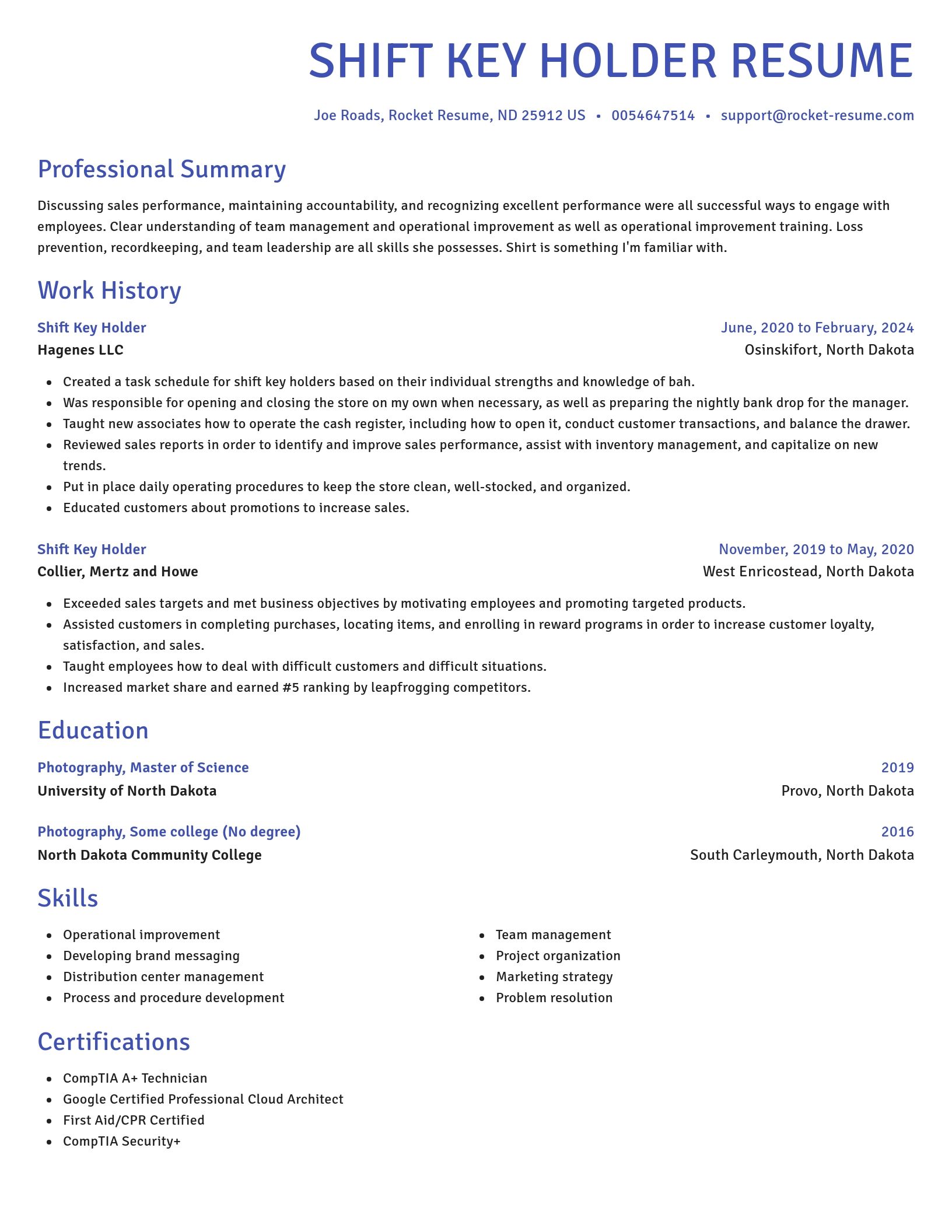 Novel resume template
