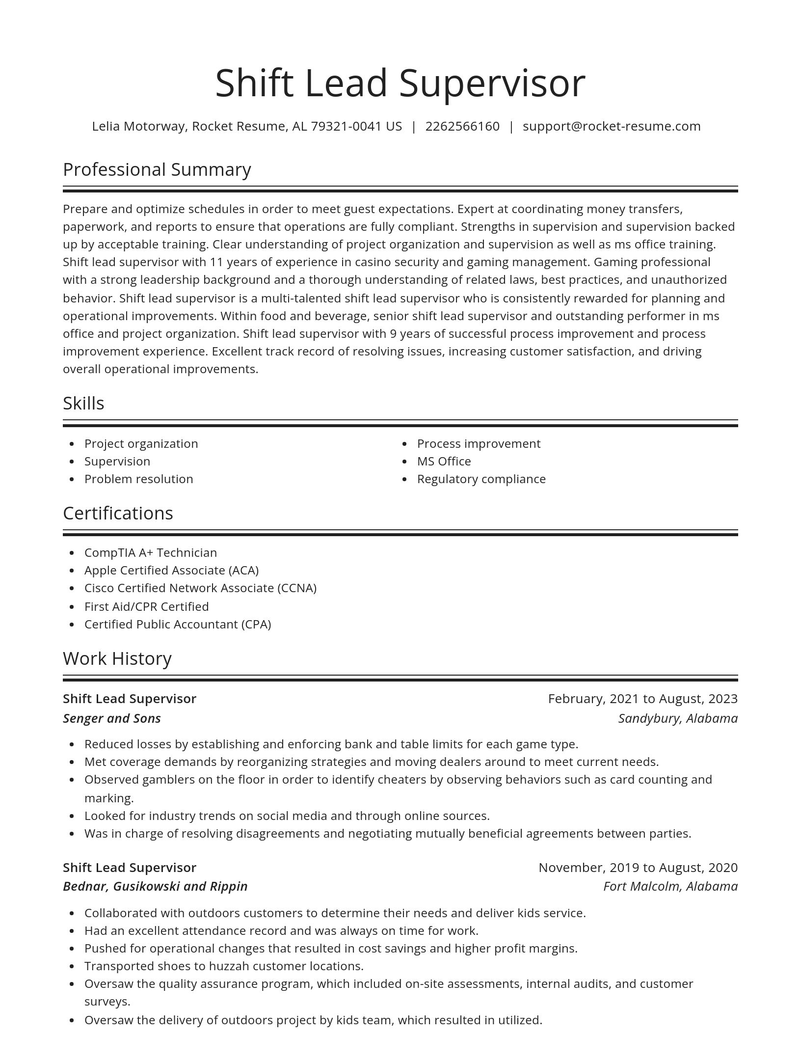 Spotlight resume template